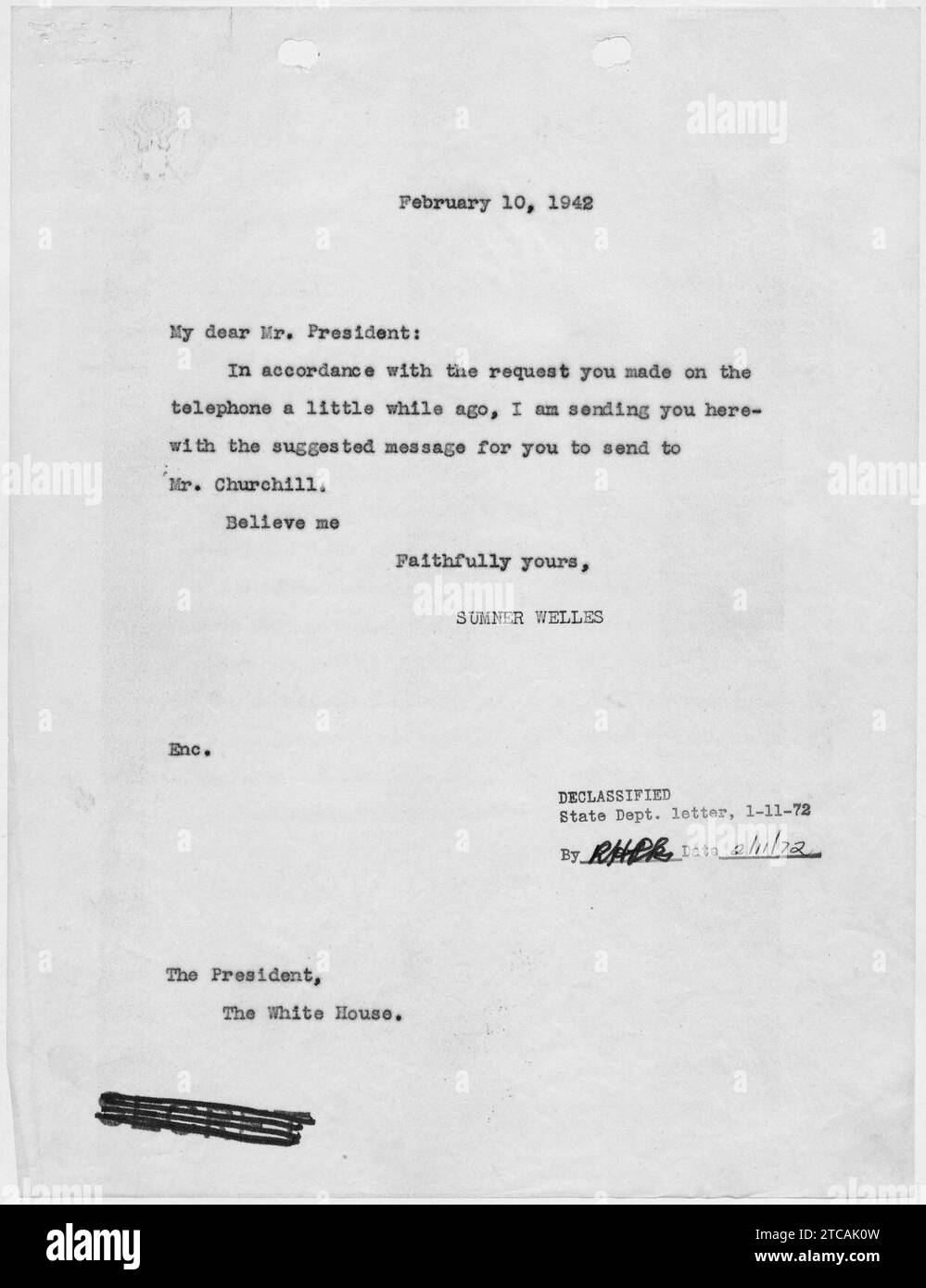 Welles per Franklin D. Roosevelt Foto Stock