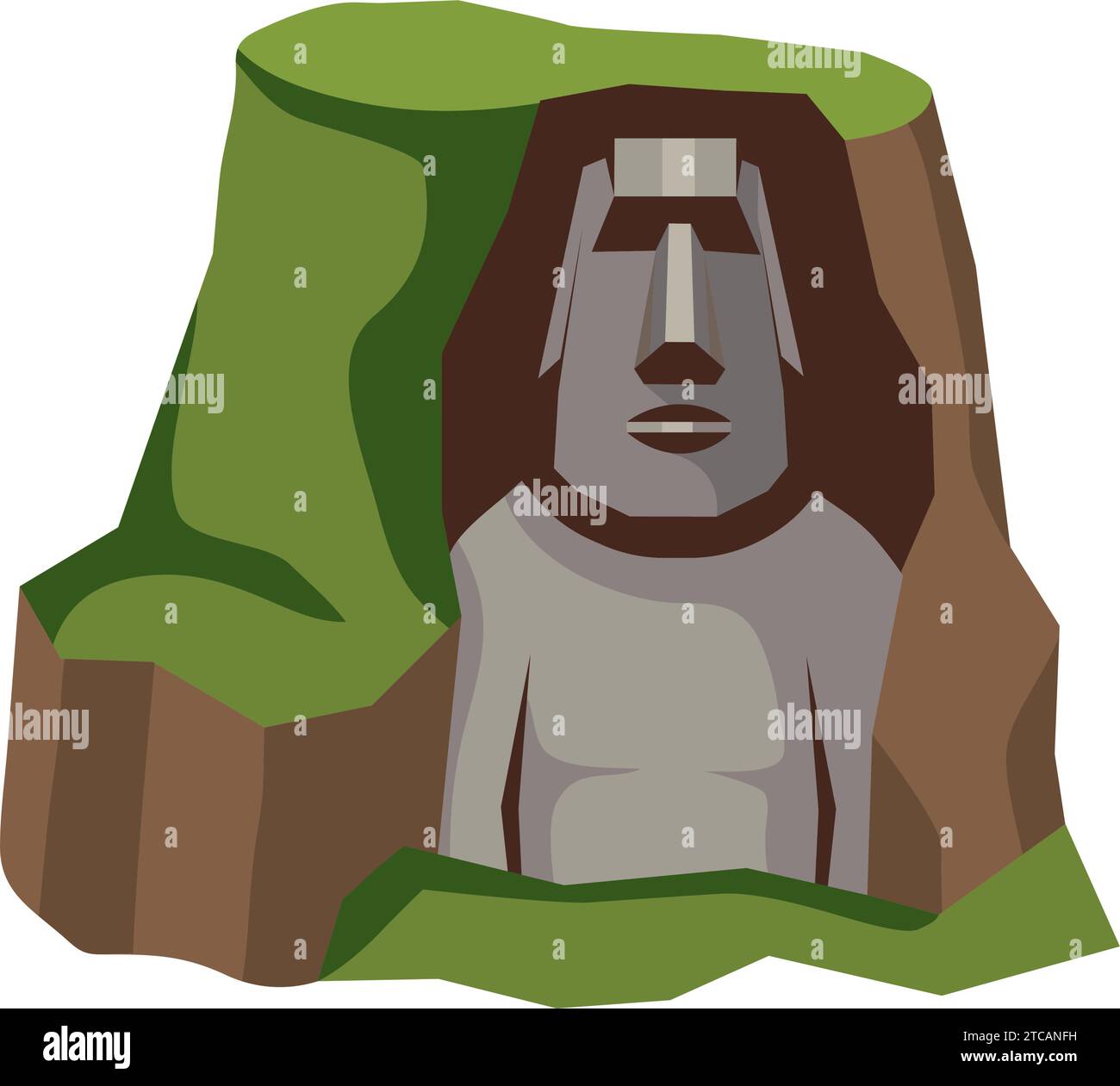 patrimonio della statua del moai del cile Illustrazione Vettoriale