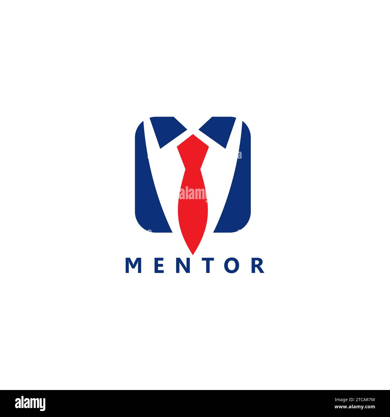 Logo Mentor Tie. Logo Letter M. Icona M. Illustrazione Vettoriale