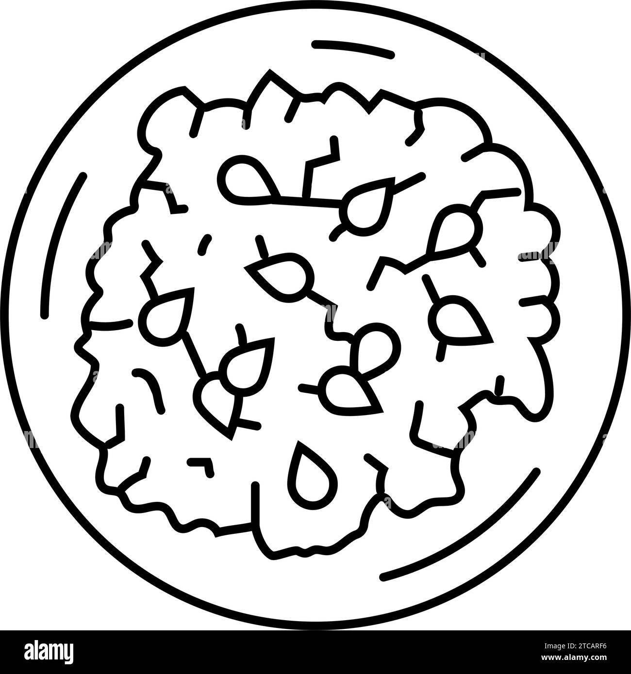 illustrazione vettoriale dell'icona della linea dell'insalata di uova Illustrazione Vettoriale