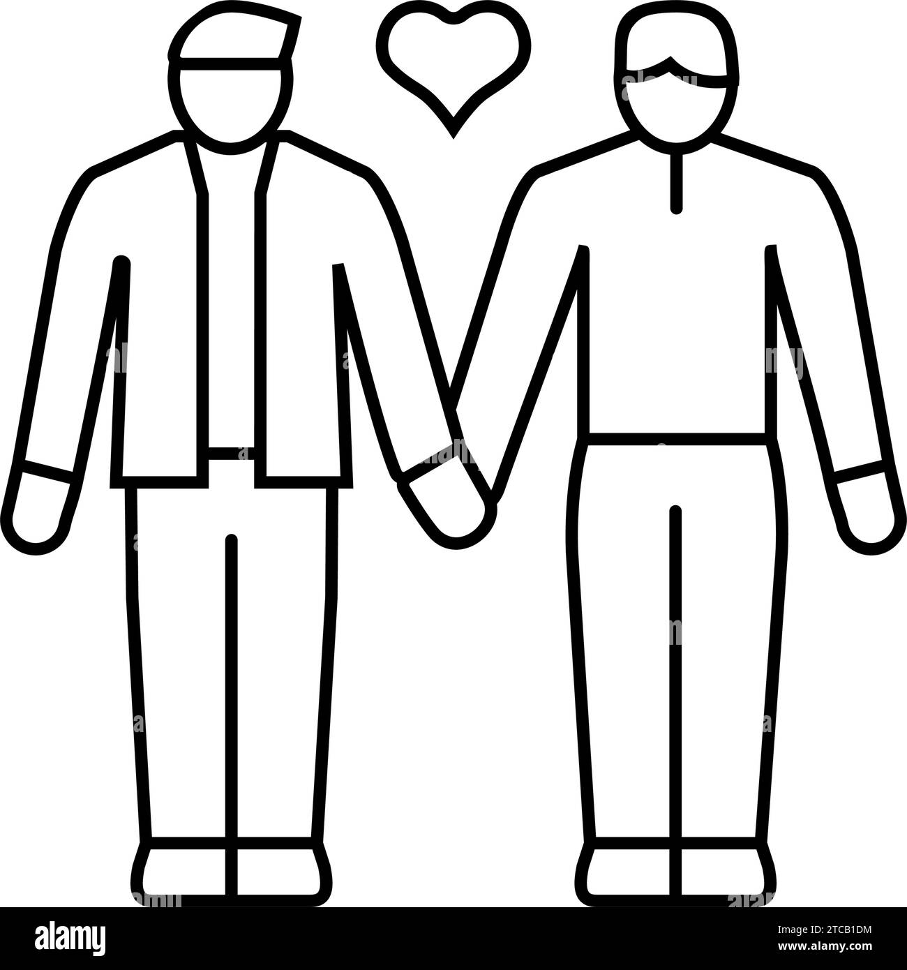 illustrazione vettoriale dell'icona della linea amore gay lgbt Illustrazione Vettoriale