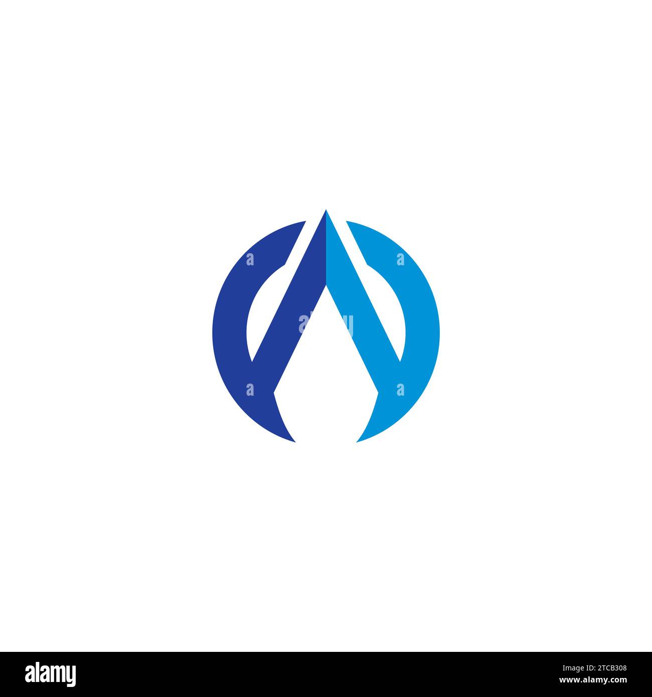 Logo AW Design semplice con colore blu. Logo AW Letter Illustrazione Vettoriale