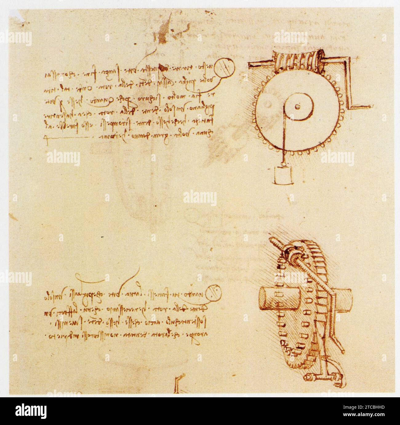 Leonardo da Vinci.1452-1519.Engrenage hélicoïdal. Foto Stock