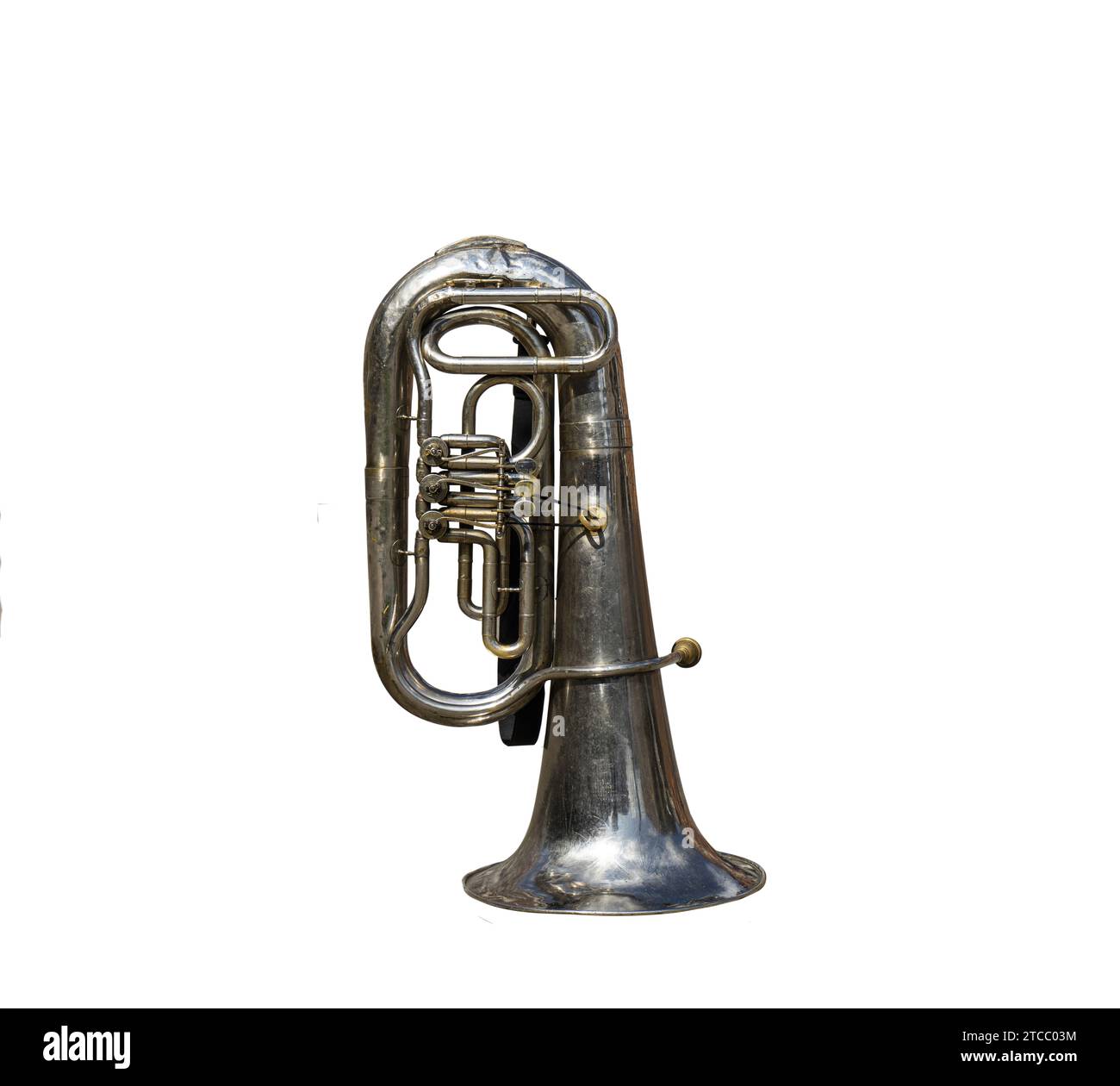 un trombone che poggia isolato su uno sfondo trasparente Foto Stock