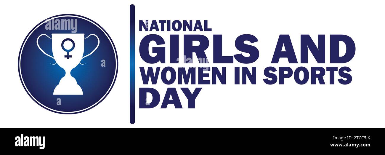 Illustrazione vettoriale della giornata nazionale delle ragazze e delle donne nello sport. Adatto per biglietti d'auguri, poster e striscioni. Illustrazione Vettoriale
