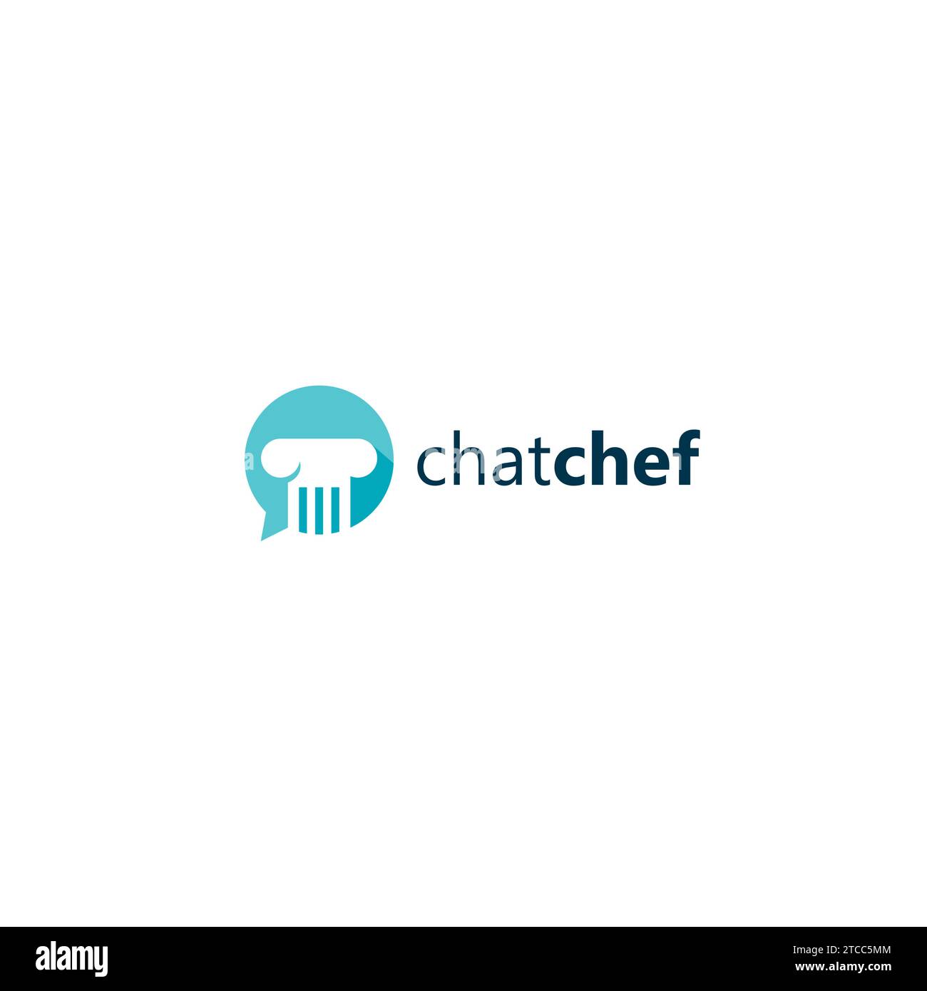 Logo Chat Chef. Icona Chef Food Vector Illustrazione Vettoriale