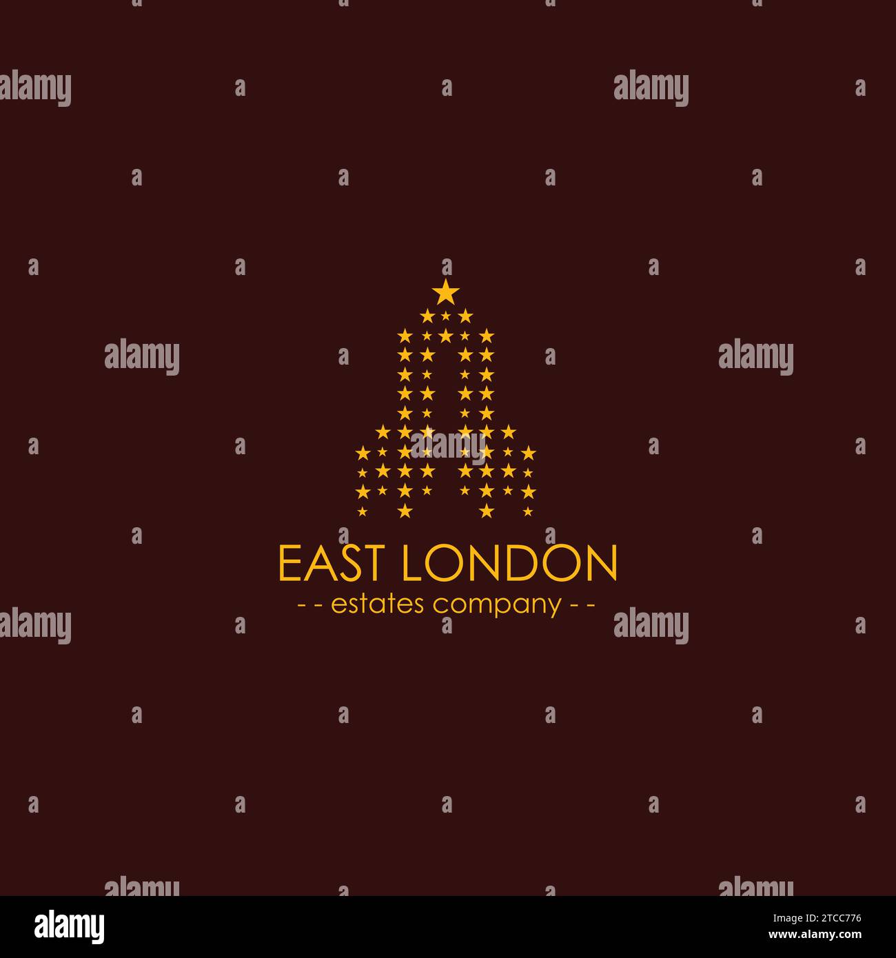 Logo East London Real Estate. Vettore logo città Illustrazione Vettoriale