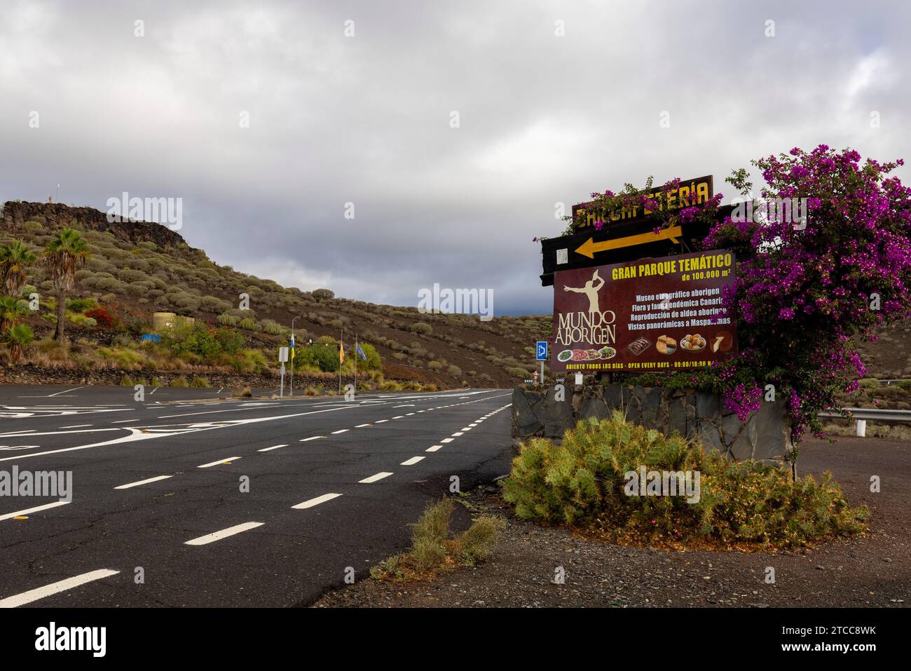 Mundo Aborigen, parco a tema aborigeno, San Bartolome de Tirajana, Las Palmas, Gran Canaria, Isole Canarie Foto Stock