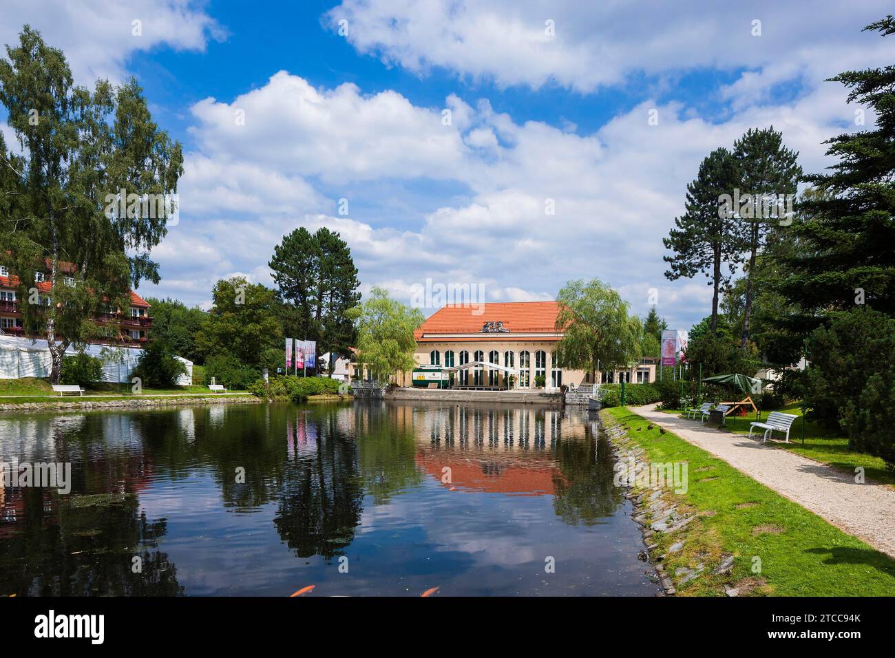 DEU Saxony Bad Brambach Bad Brambach è il comune più meridionale della Sassonia e si trova nel distretto di Vogtlandkreis. La città termale è stata Foto Stock