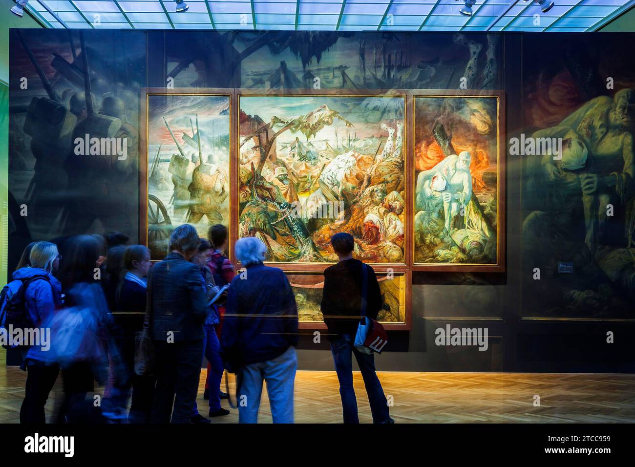 Otto Dix.The War - la mostra del trittico di Dresda all'Albertinum Foto Stock