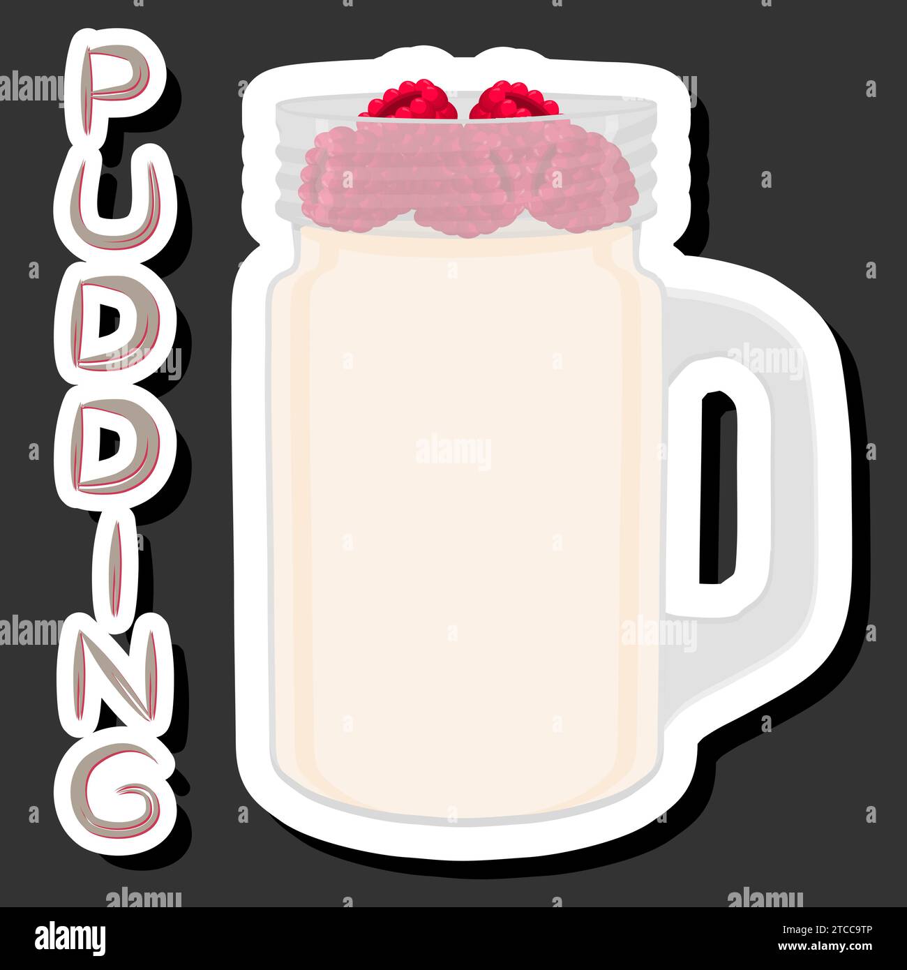 Illustrazione del dolce e gustoso budino a tema composto da vari ingredienti, budino di diversi alimenti commestibili, budino di design per questo pasto fresco Illustrazione Vettoriale