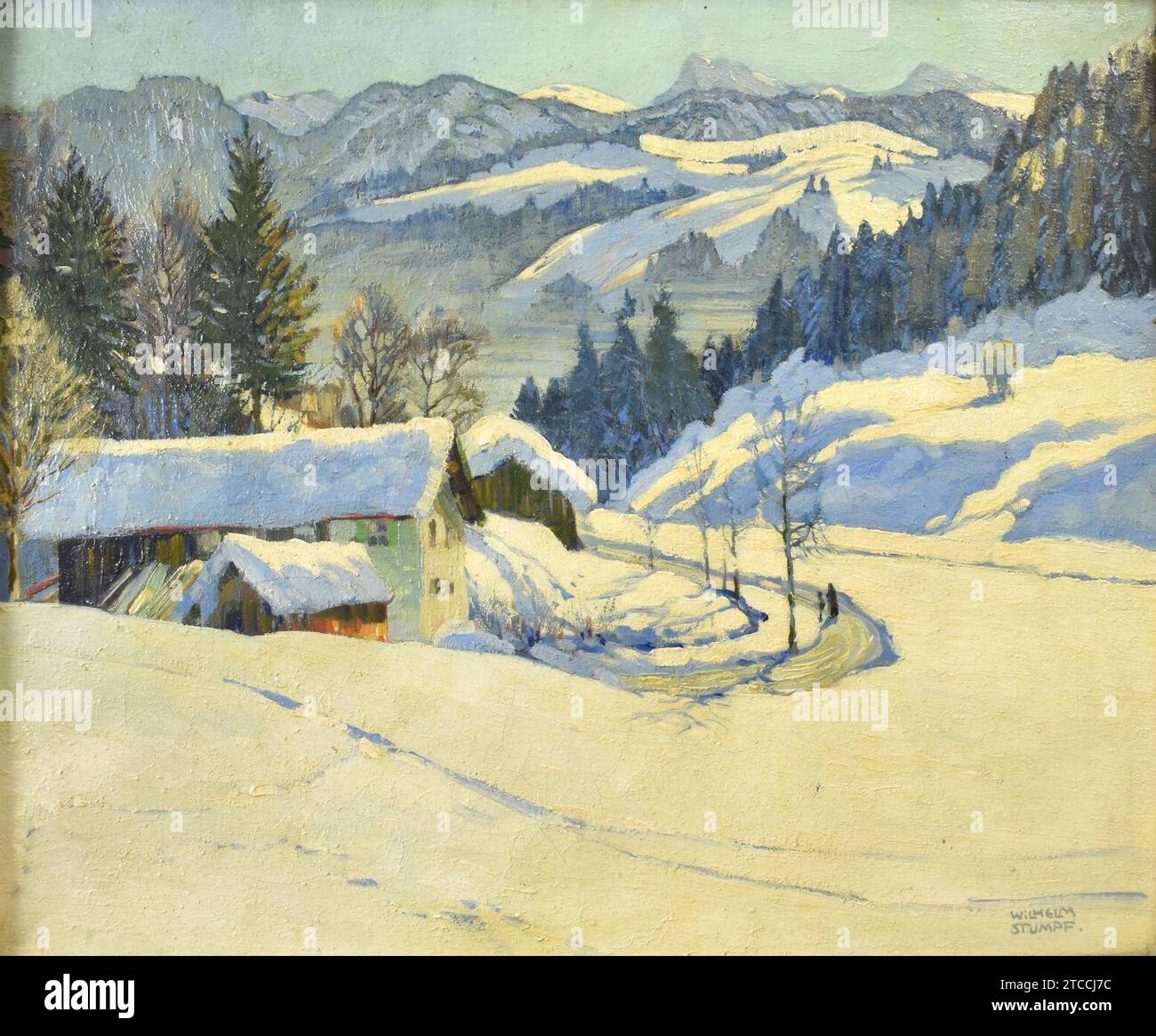 Wilhelm Stumpf Klarer Wintermorgen Oberstaufen. Foto Stock