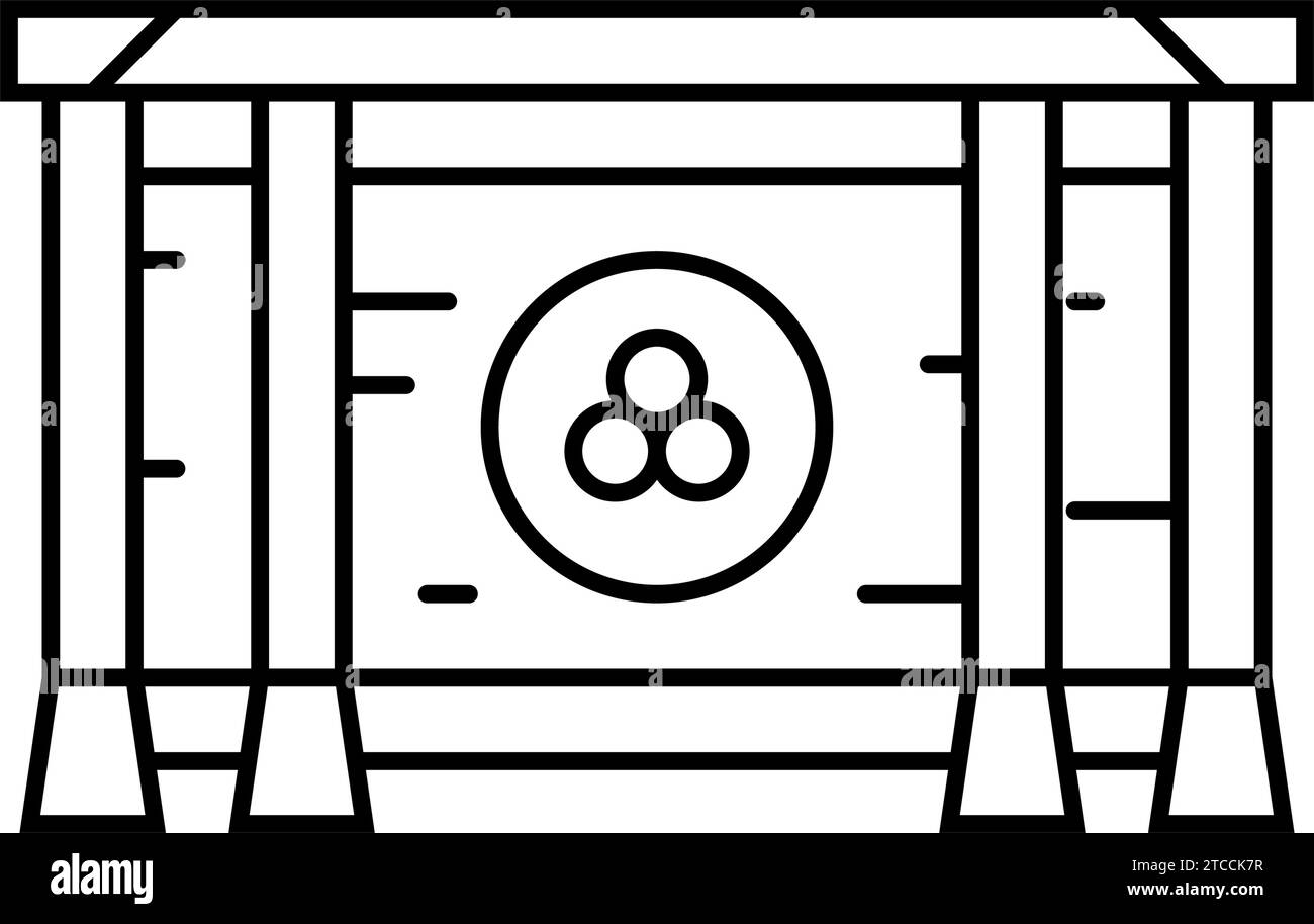 mosaico monetario che offre illustrazione vettoriale icona linea shintoismo Illustrazione Vettoriale