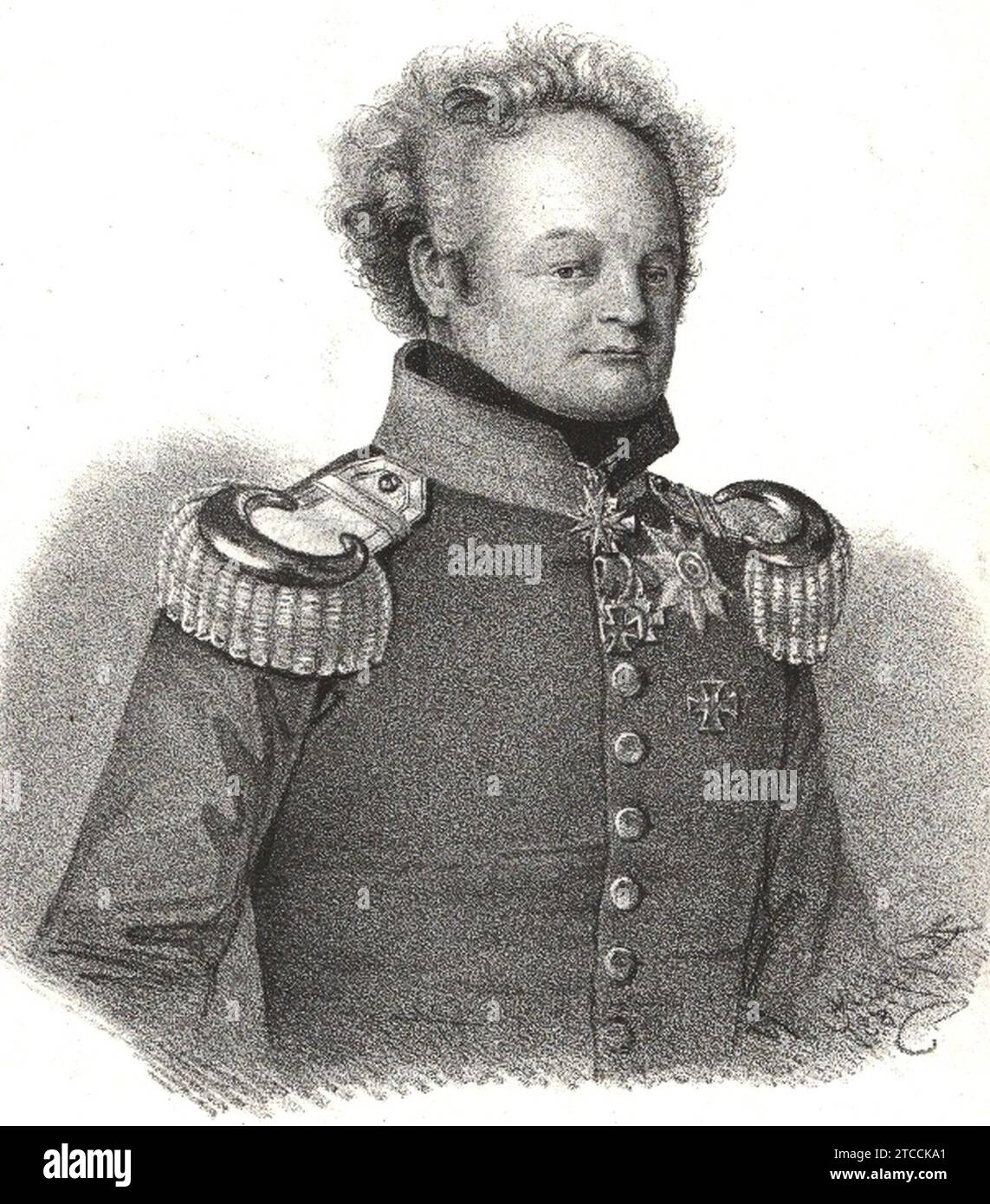 Wilhelm von Müffling genannt Weiß (1778–1858) (Tripota) (ritagliato). Foto Stock