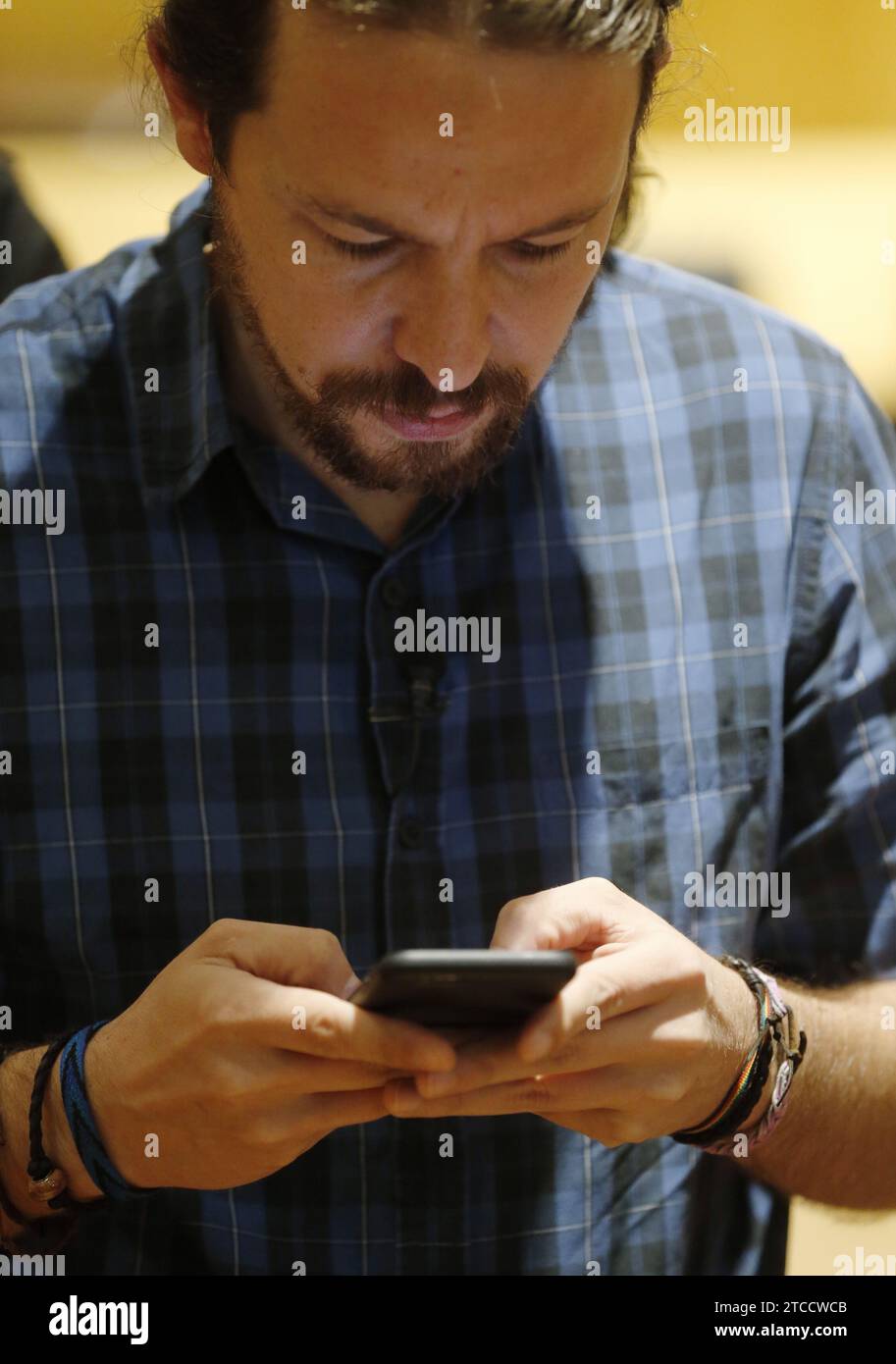 Madrid, 22/09/2016. Dichiarazioni di Pablo Iglesias al Congresso dei deputati. Foto: Jaime García ARCHDC. Crediti: Album / Archivo ABC / Jaime García Foto Stock