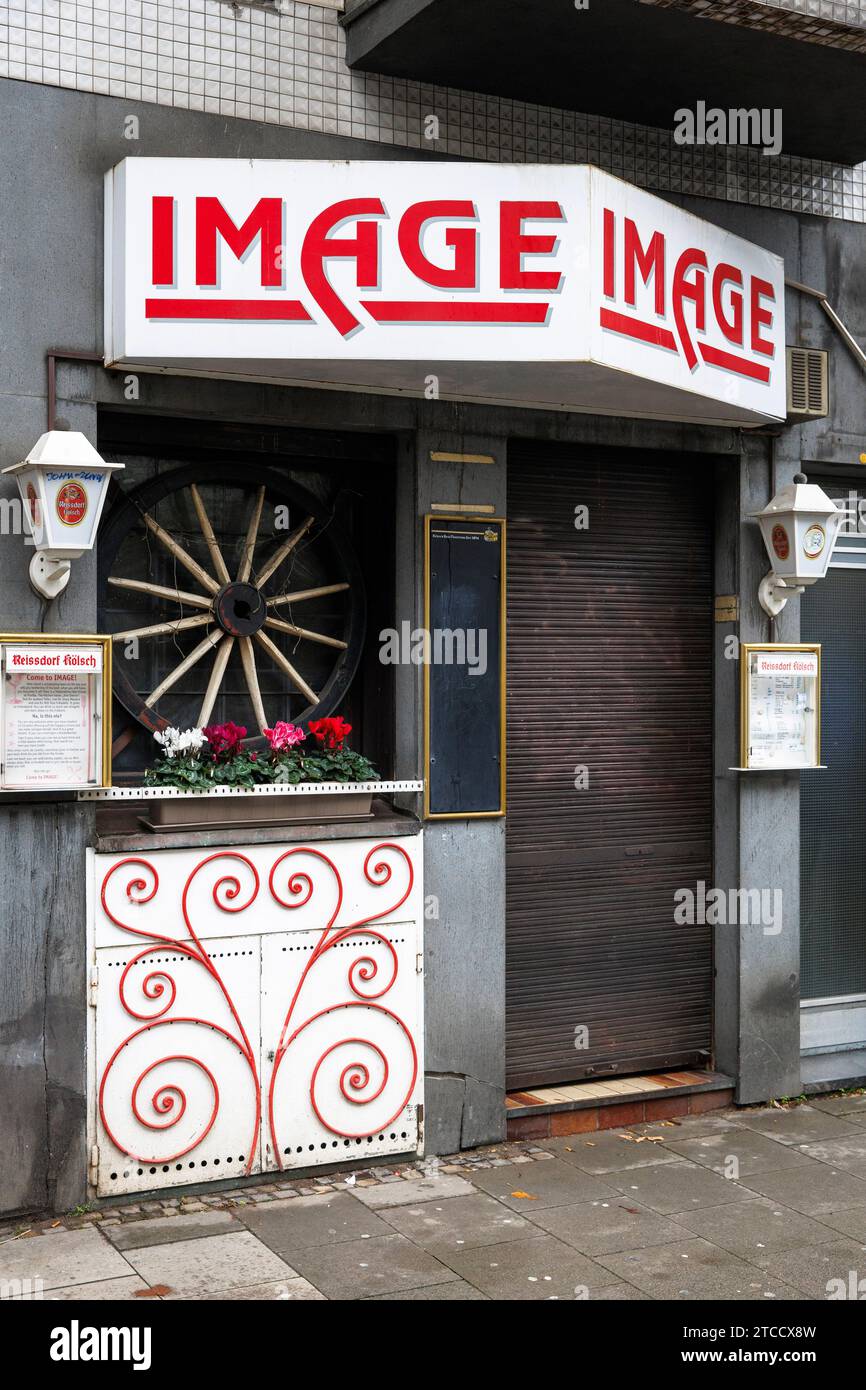 Il pub chiamato Image nel centro della città, Colonia, Germania. Die Kneipe Image im Zentrum, Koeln, Deutschland. Foto Stock