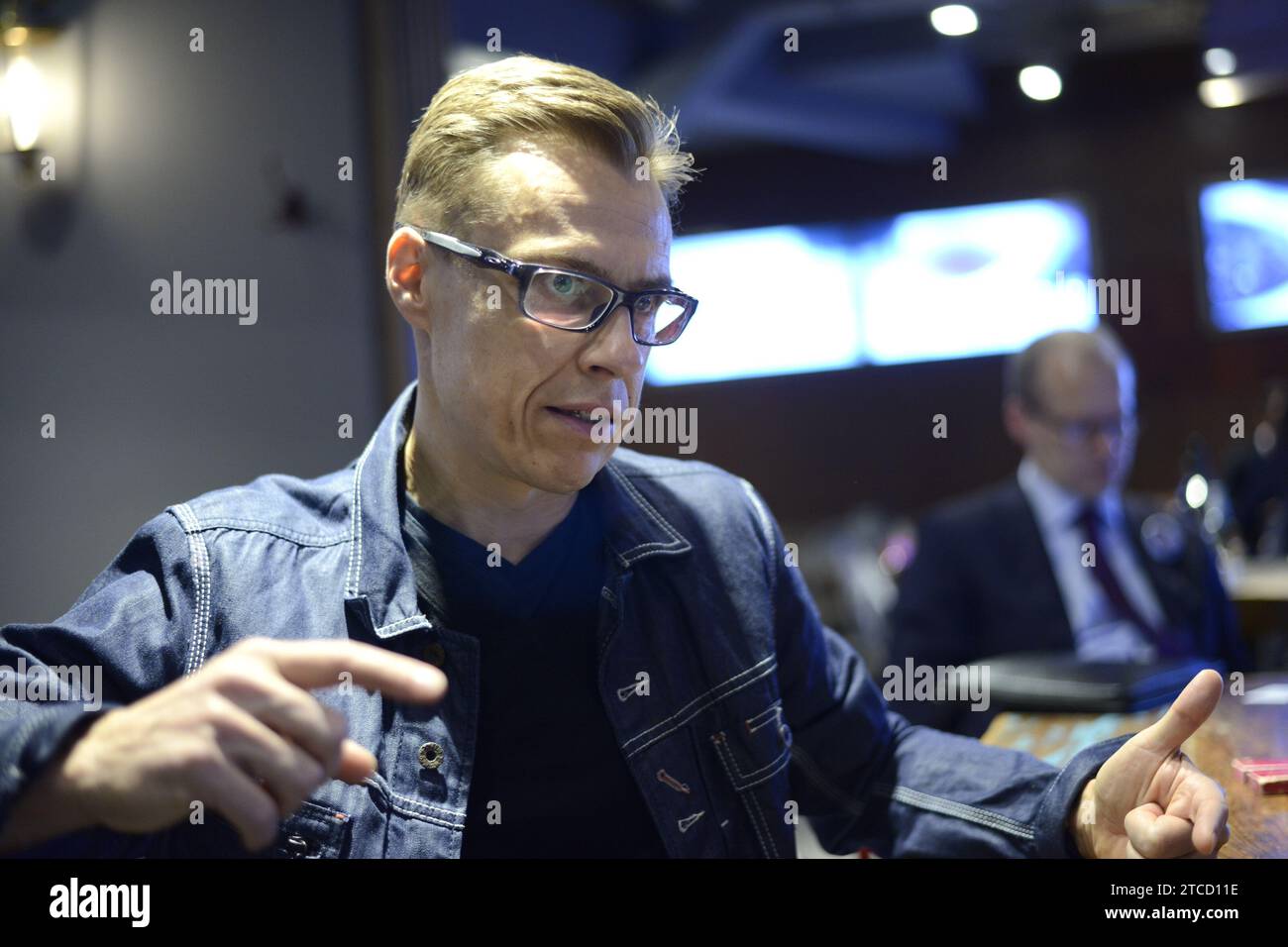 Madrid, 22/10/2015. Intervista a Alexander Stubb, ministro delle Finanze della Finlandia. Foto: Maya Balanya ARCHDC. Crediti: Album / Archivo ABC / Maya Balanya Foto Stock