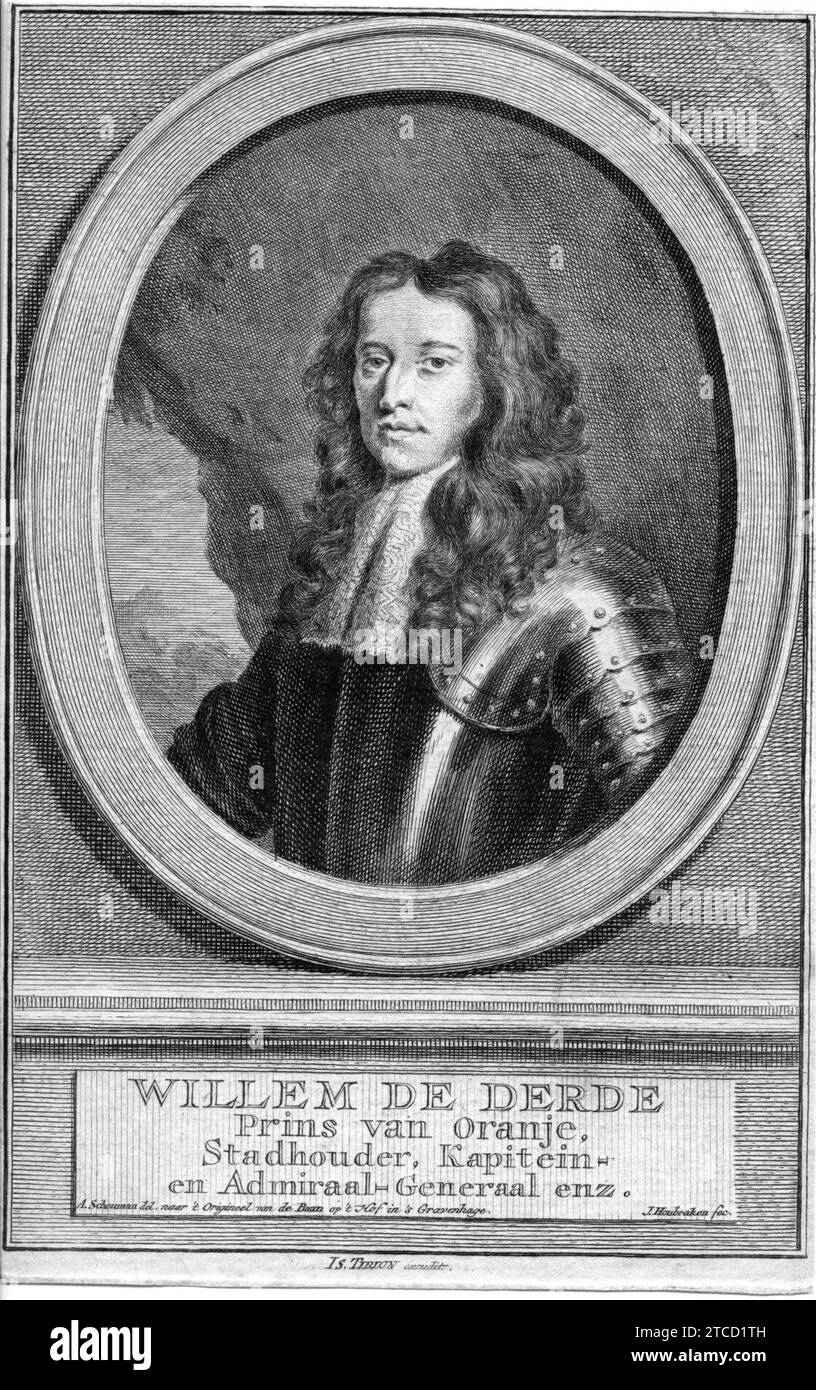 Willem III van Oranje (par Houbraken). Foto Stock
