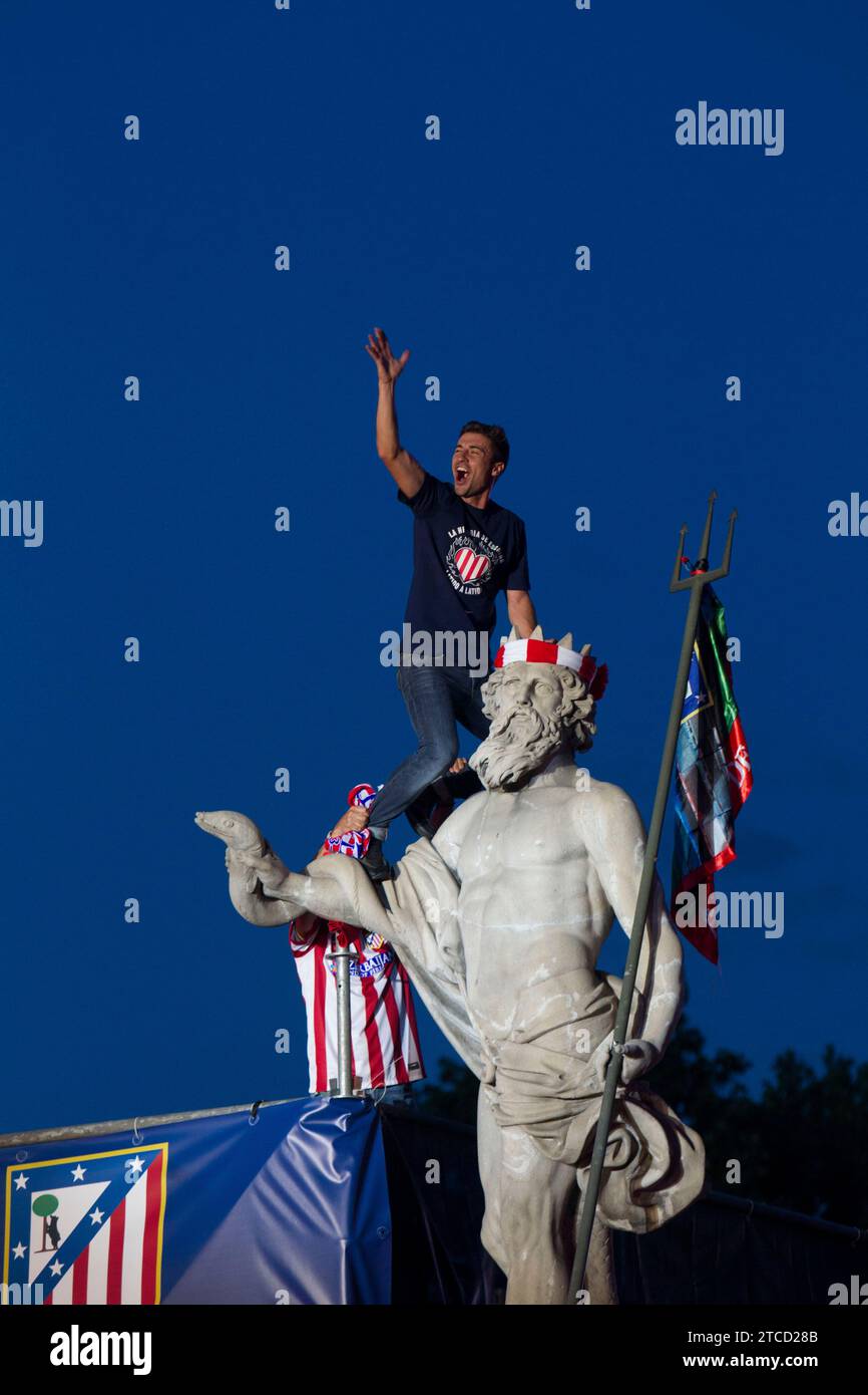 18/05/2014. Atmosfera celebrativa nella Plaza de Neptuno per la vittoria dell'Atletico nella foto del campionato, Isabel Permuy ARCHDC. Crediti: Album / Archivo ABC / Isabel B Permuy Foto Stock