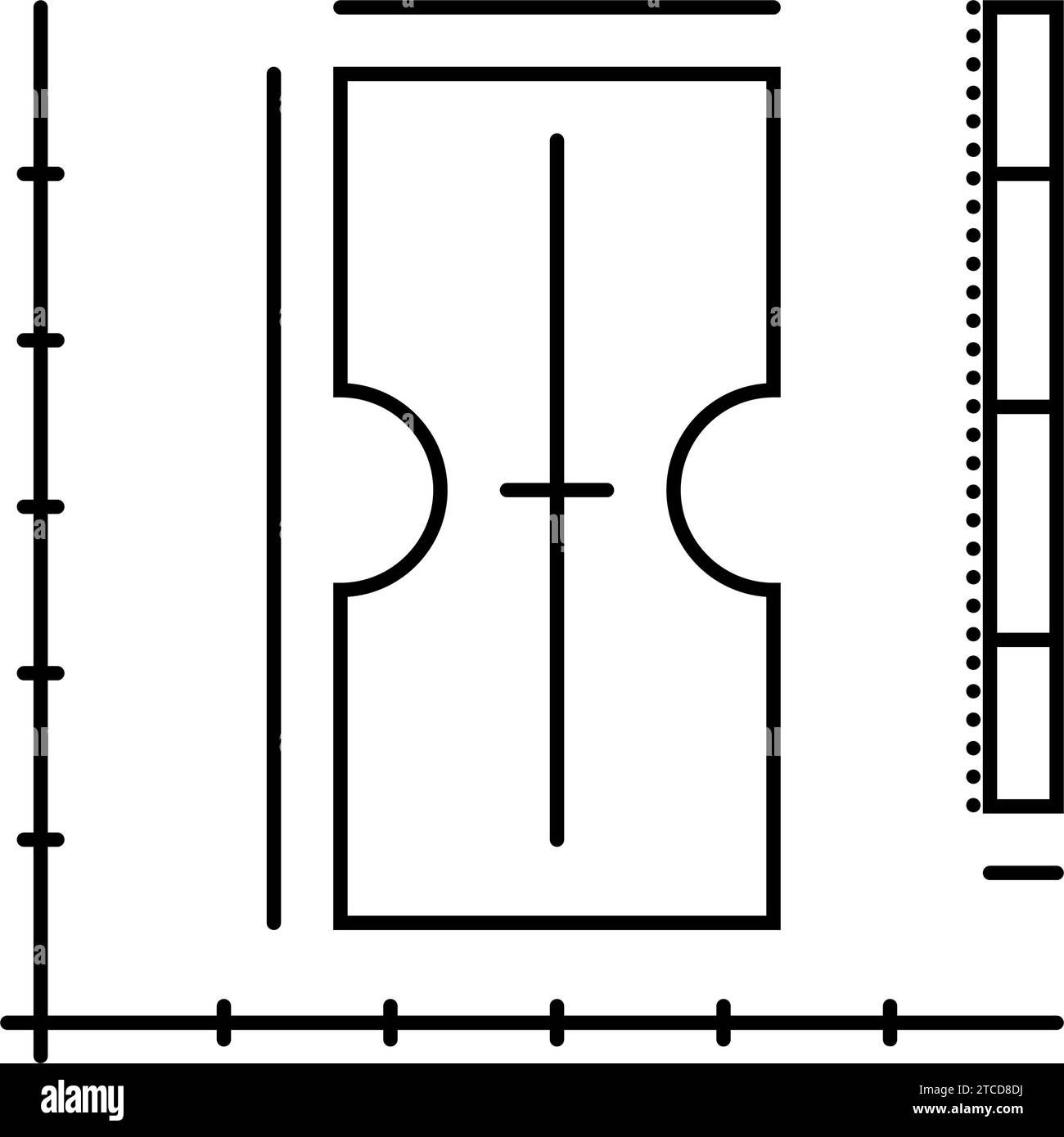 analisi degli elementi finiti illustrazione vettoriale dell'icona della linea dell'ingegnere meccanico Illustrazione Vettoriale