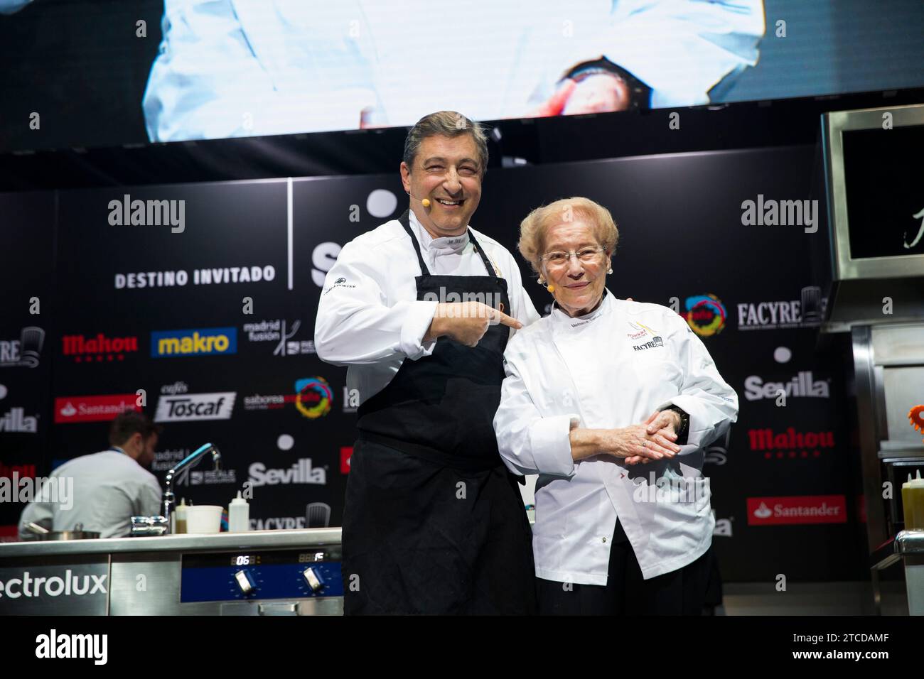 Madrid, 01/23/2018. Madrid Fusion. Presentazione dello chef Joan Roca con sua madre Montserrat Fontané. Foto: Ángel de Antonio ARCHDC. Crediti: Album / Archivo ABC / Ángel de Antonio Foto Stock