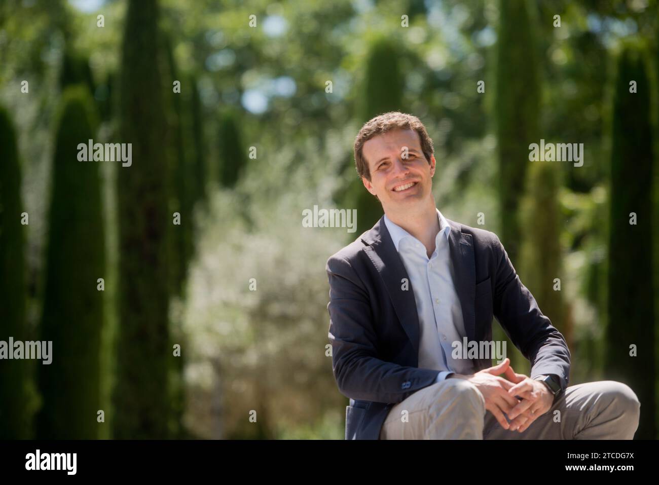 Madrid, 07/08/2018. Intervista a Pablo Casado. Foto: Maya Balanya Archdc. Crediti: Album / Archivo ABC / Maya Balanya Foto Stock