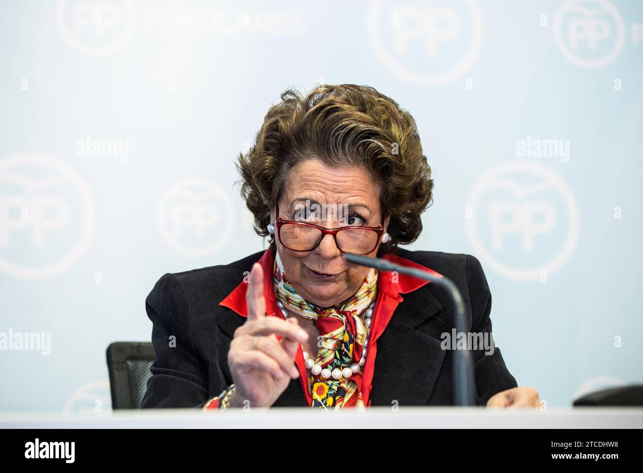 Valencia, 15/03/2016. Conferenza stampa di Rita Barberá. Foto: Mikel Ponce Archdc. Crediti: Album / Archivo ABC / Mikel Ponce Foto Stock