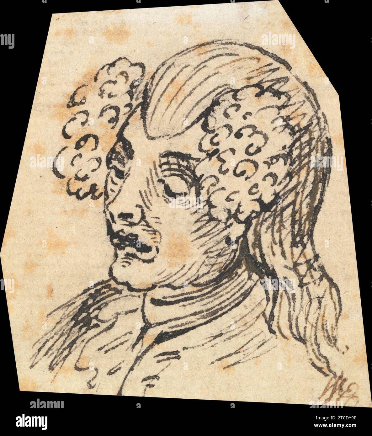 William Hogarth - grottesco maschio Head Foto Stock