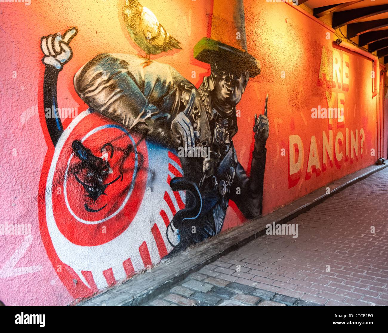 Incredibile murale di Street art nel centro di Glasgow Foto Stock