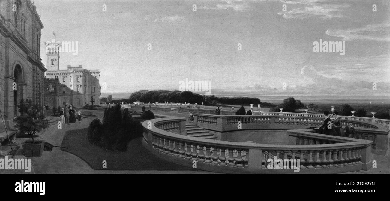 William Leighton Leitch (1804-83) - The Upper Terrace at Osborne Foto Stock William Leighton Leitch (1804-83) - The Upper Terrace at Osborne Foto Stock
