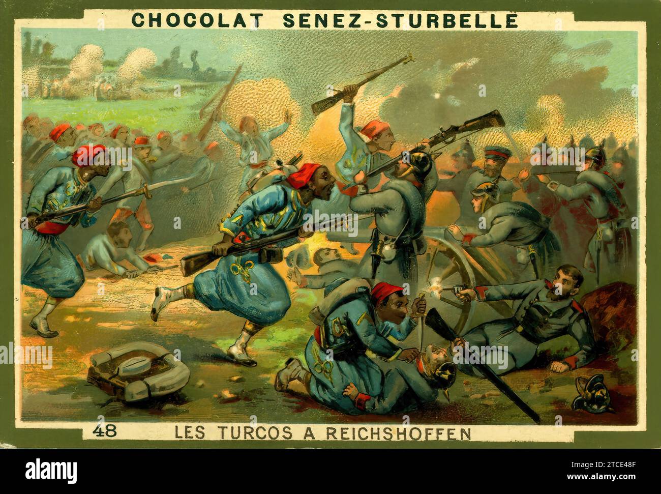 Battaglia di Wœrth 6 agosto 1870 - carta d'epoca francese, Belle Epoque era Foto Stock