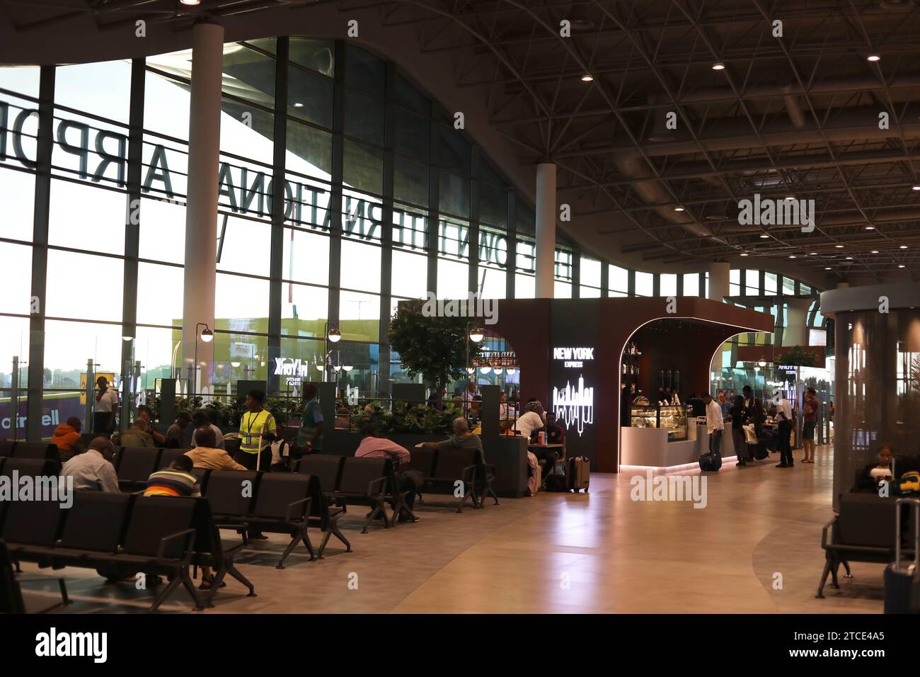 Vista generale dell'aeroporto internazionale di Freetown in Sierra Leone, Africa. Foto Stock