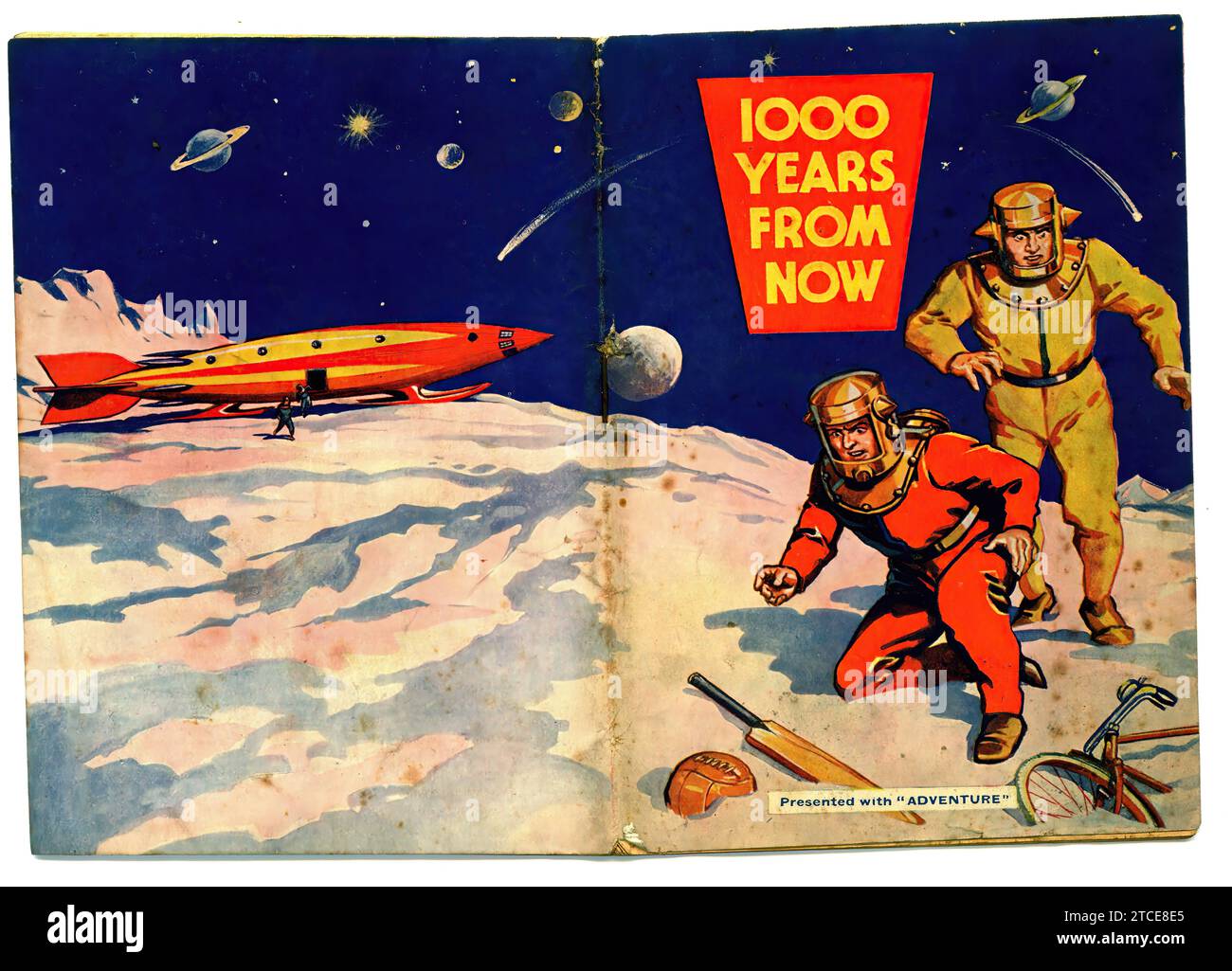 1000 anni da oggi - libretto di fumetti d'epoca Foto Stock