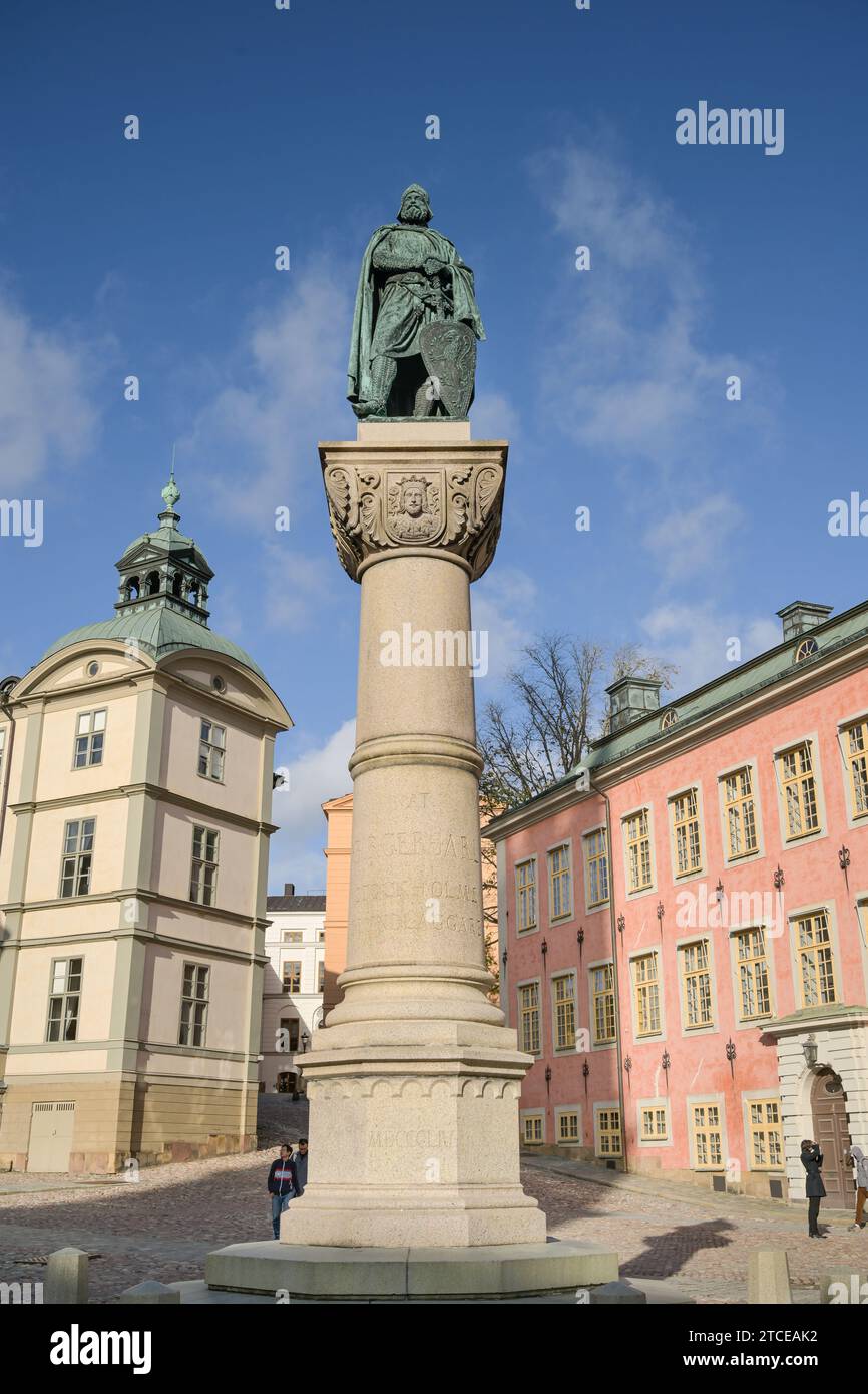 Statua di Birger Jarls, Birger Jarls Torg, Insel Riddarholmen, Altstadt Gamla Stan, Stoccolma, Schweden Foto Stock