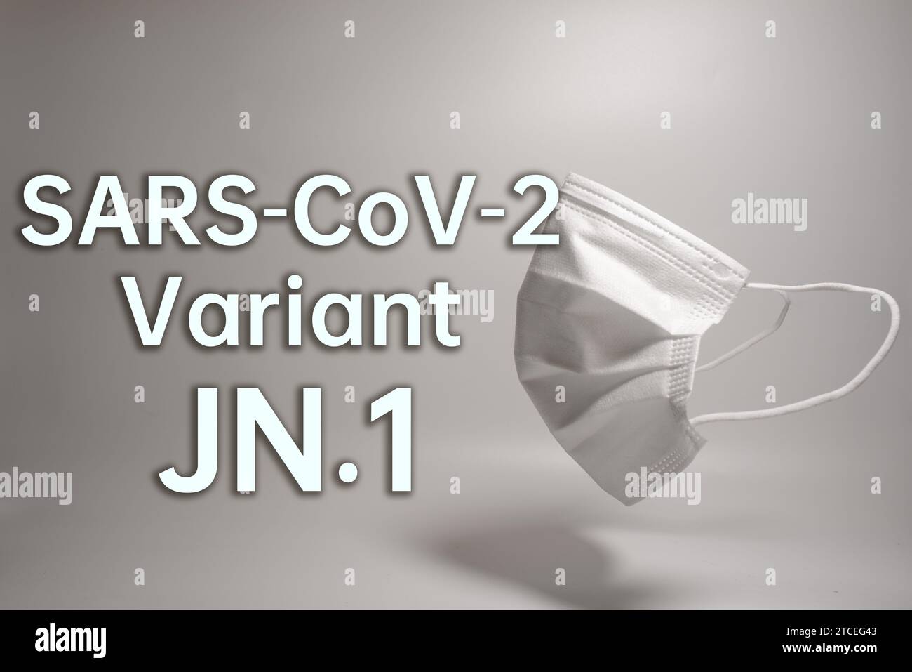 Sfondo di SARS-CoV-2 variante JN.1, concetto di salute medica Foto Stock