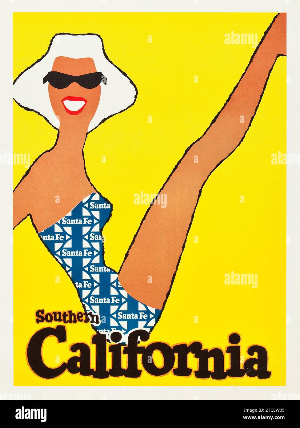 Santa Fe Railway - poster della ferrovia della California meridionale (Santa Fe Railway, 1950s) Foto Stock