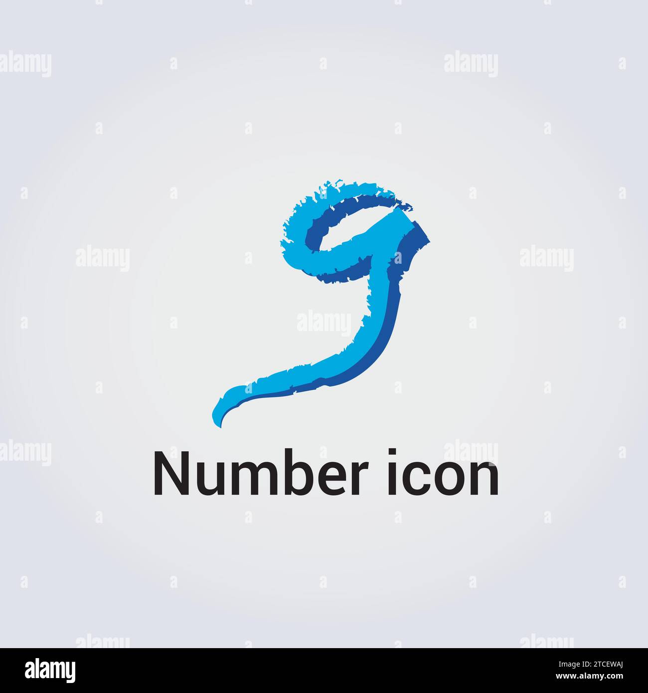 Icona cifre numeriche Logo Design elemento grafico varie forme e colori Illustrazione Vettoriale