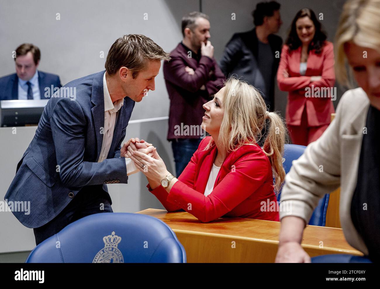 L'AIA - Michiel van Nispen (SP) e Lilian Marijnissen (SP) durante il tempo delle interrogazioni settimanale alla camera dei rappresentanti. ANP REMKO DE WAAL netherlands Out - belgium Out Foto Stock