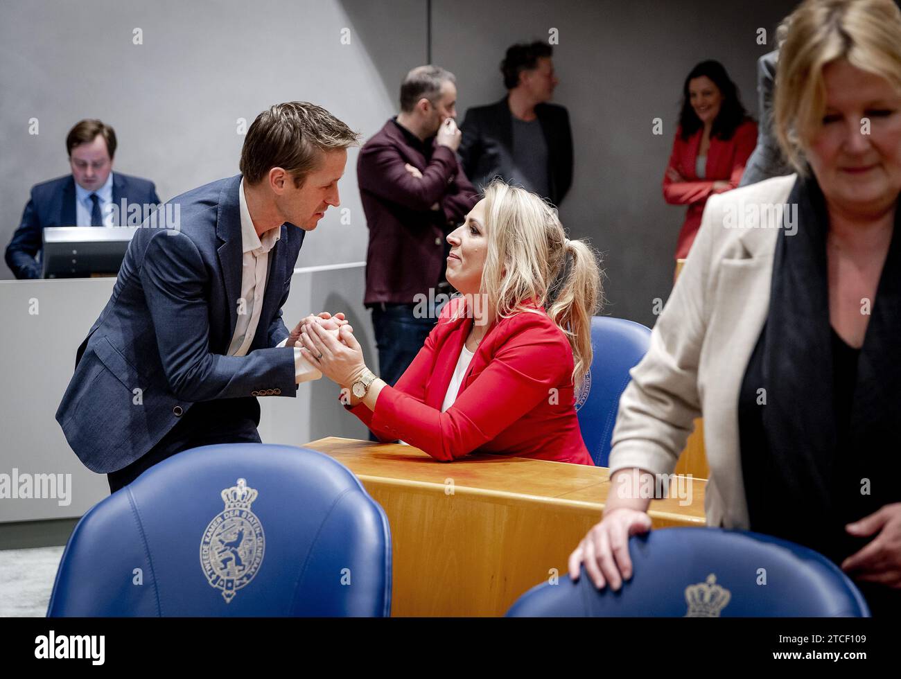 L'AIA - Michiel van Nispen (SP) e Lilian Marijnissen (SP) durante il tempo delle interrogazioni settimanale alla camera dei rappresentanti. ANP REMKO DE WAAL netherlands Out - belgium Out Foto Stock