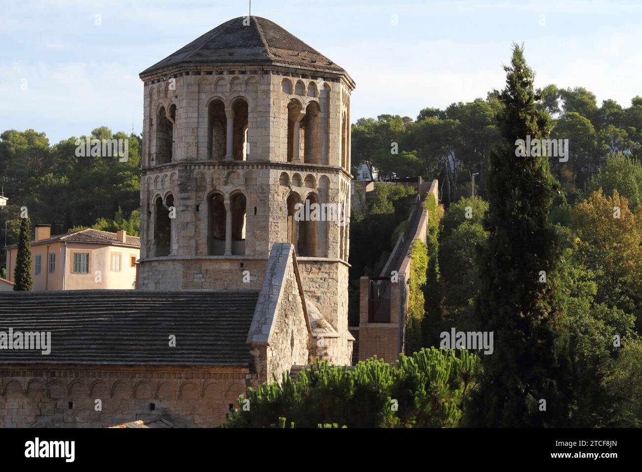 Vista esterna di Monestir de Sant Pere Galligants, Girona Foto Stock