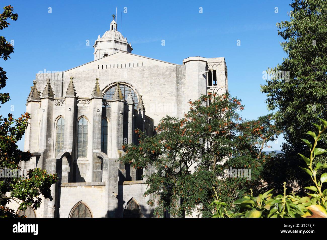 Vista esterna della Cattedrale di Girona Foto Stock