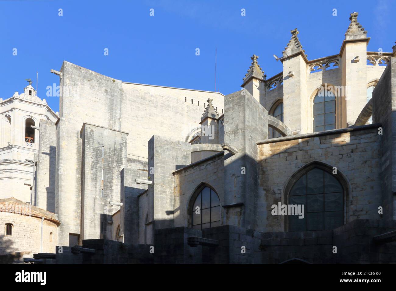 Vista esterna della Cattedrale di Girona Foto Stock