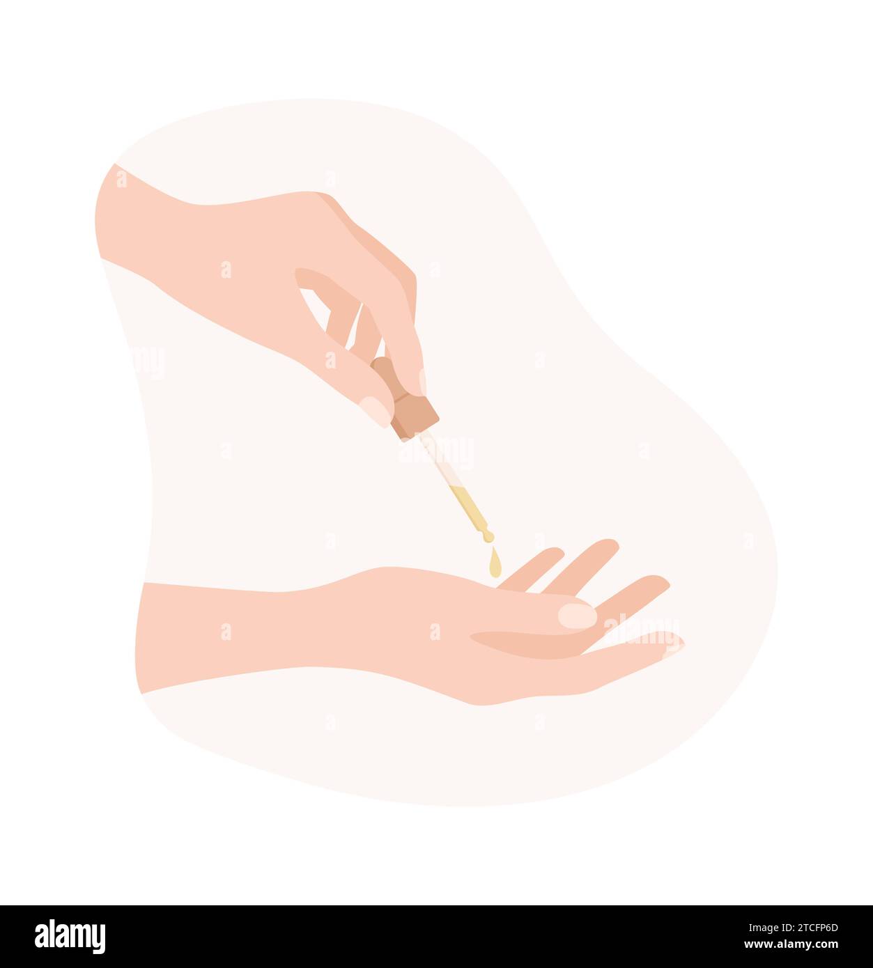 Due mani femminili con pipetta di siero facciale su sfondo bianco. Illustrazione del vettore piatto Illustrazione Vettoriale Due mani femminili con pipetta di siero facciale su sfondo bianco. Illustrazione del vettore piatto Illustrazione Vettoriale