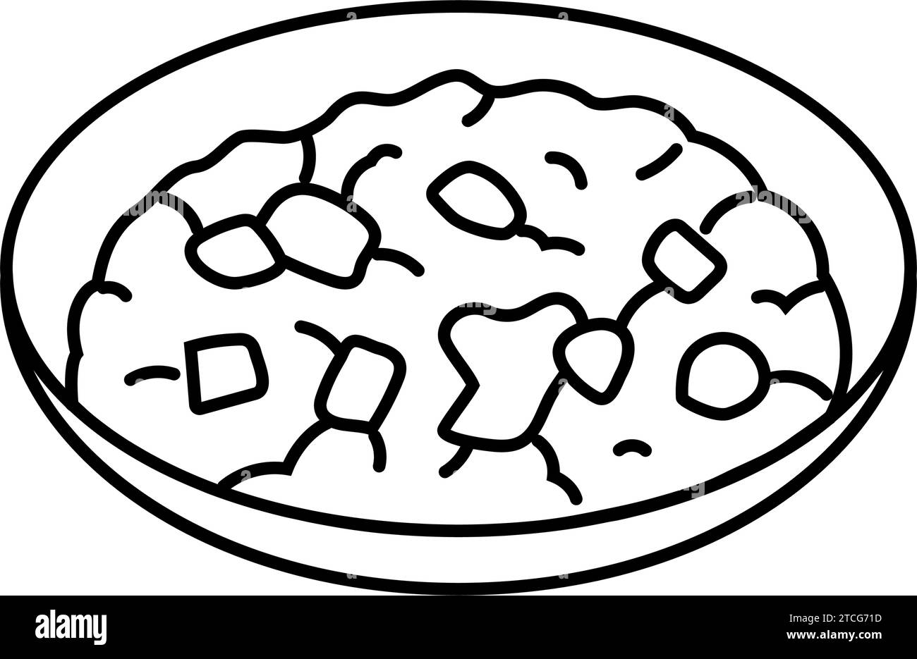 illustrazione vettoriale dell'icona della linea di cucina turca saksuka Illustrazione Vettoriale