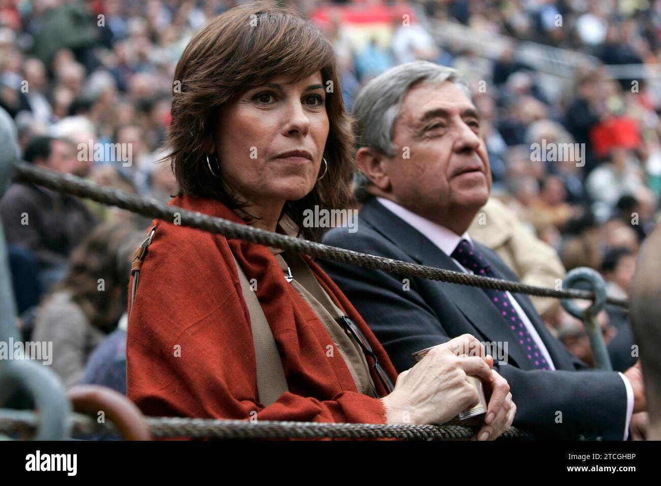 Madrid, 8 maggio 2008. Fiera di San Isidro. Corrida nell'arena Las Ventas. Antón Cortes, Eduardo Gallo e Ambel Posada. Concha Garcia Campoy. Foto: IGNACIO GIL....archdc. Crediti: Album / Archivo ABC / Ignacio Gil Foto Stock