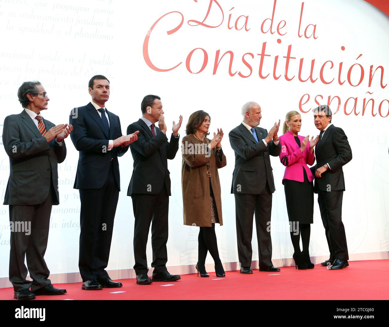 madrid, 5-12-2013.-ricevimento presso la sede della comunità di madrid per il giorno della costituzione, nell'immagine ignacio gonzalez e cristina cifuentes.-foto ernesto acute.archdc. Crediti: Album / Archivo ABC / Ernesto Agudo Foto Stock