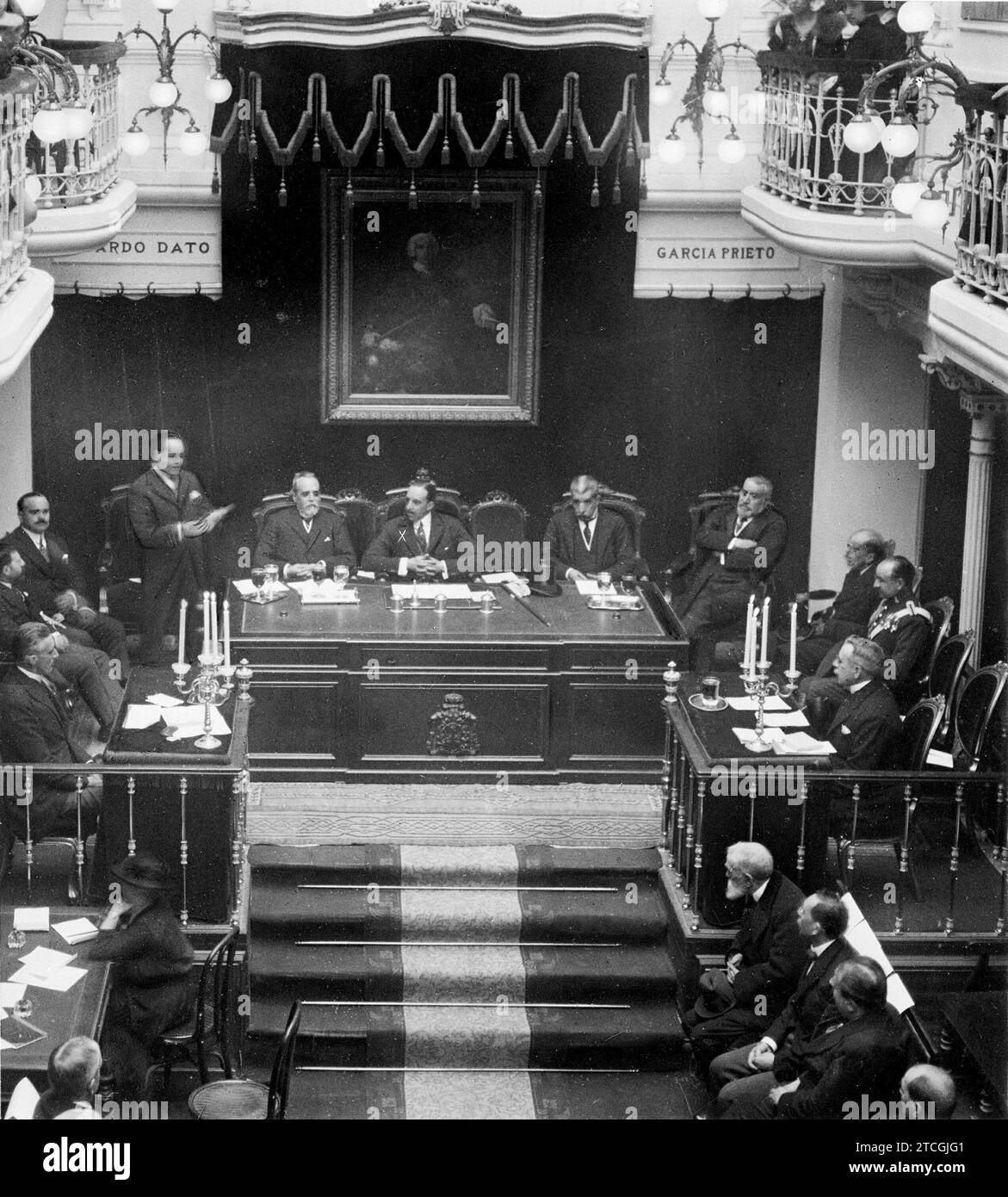04/16/1922. Alfonso XIII presso la Royal Academy of Jugiurisprudenza e legislazione. Crediti: Album / Archivo ABC / Julio Duque Foto Stock