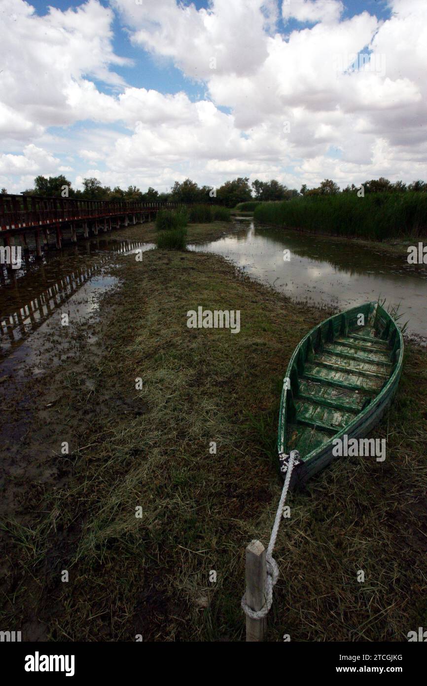 Madrid 06-06-2008 situazione di siccità nel parco nazionale Tablas de Daimiel nella provincia di Ciudad Real foto Jaime García. Crediti: Album / Archivo ABC / Jaime García Foto Stock