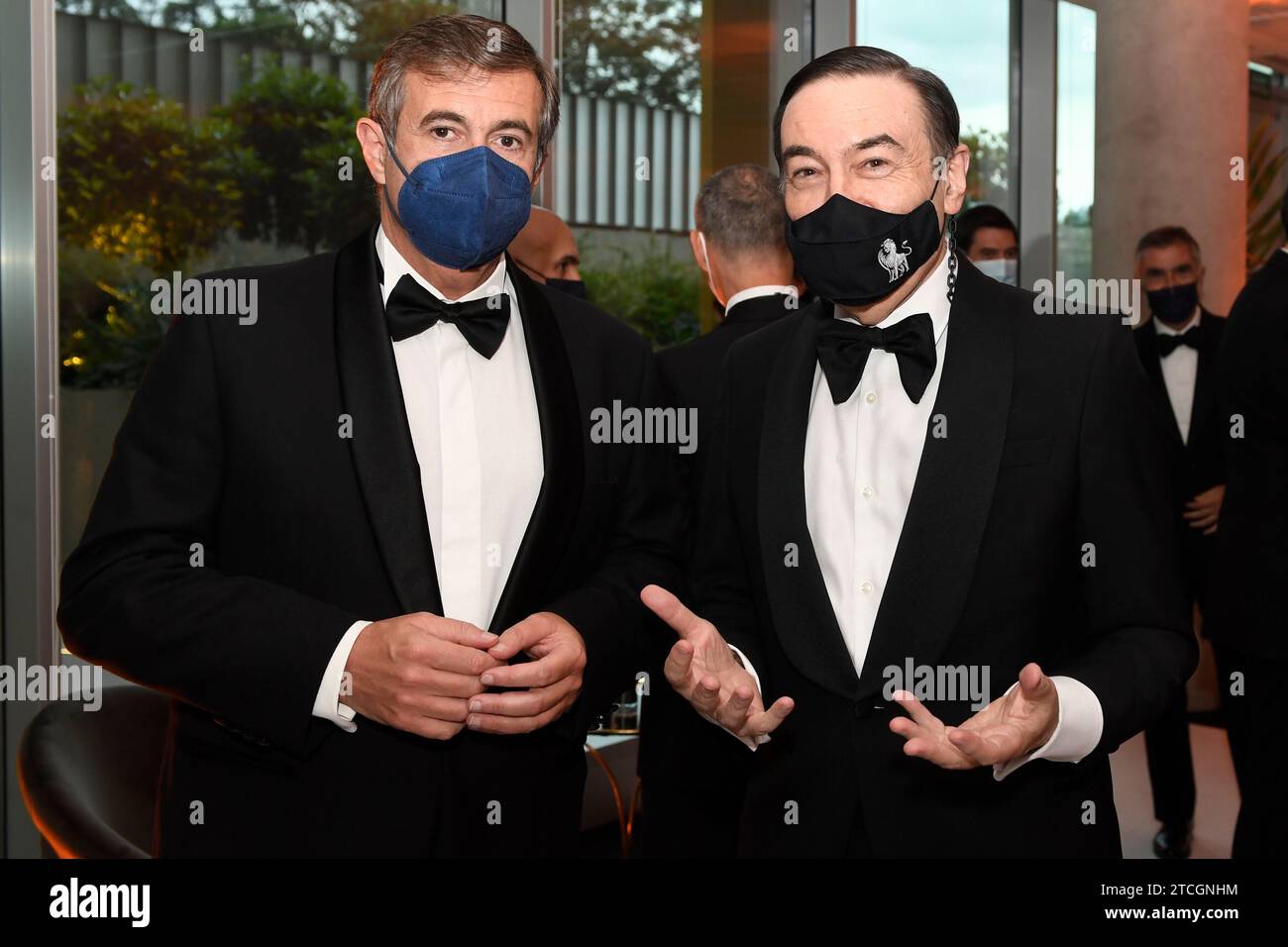 Madrid, 22/06/2021. I re di Spagna Don Felipe e Doña Letizia presentano i premi Mariano de Cavia, Luca de Tena e Mingote a Javier Cercas, José María Carrascal e Ricardo. Foto: De San Bernardo. ARCHDC. Crediti: Album / Archivo ABC / Eduardo San Bernardo Foto Stock
