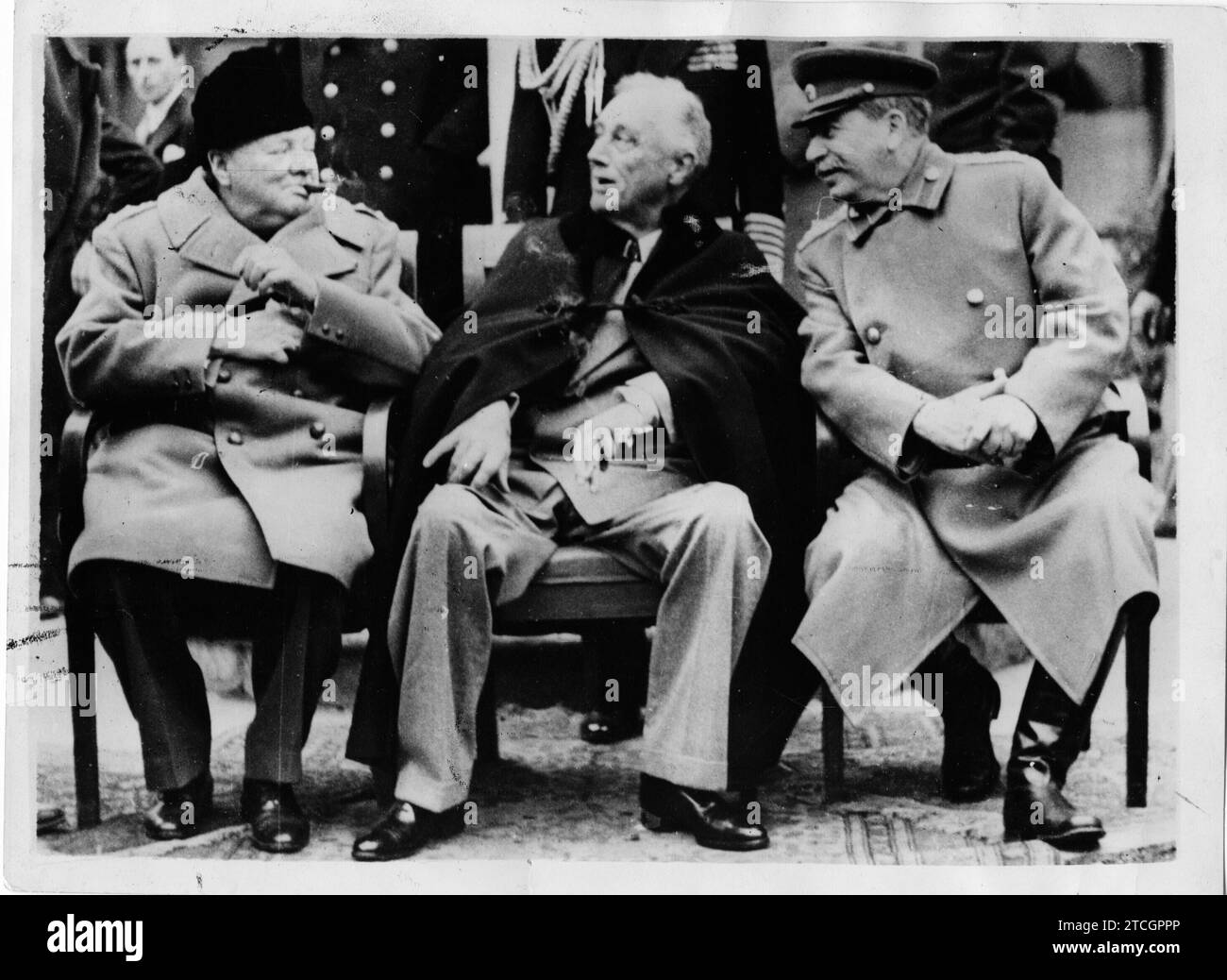 Yalta (Crimea). Febbraio 1945. Conferenza al Palazzo di Livadia, tenutasi tra il 4 e l'11 febbraio 1945, alla quale parteciparono Churchill, Stalin e Roosevelt. Crediti: Album / Archivo ABC / Keystone Foto Stock